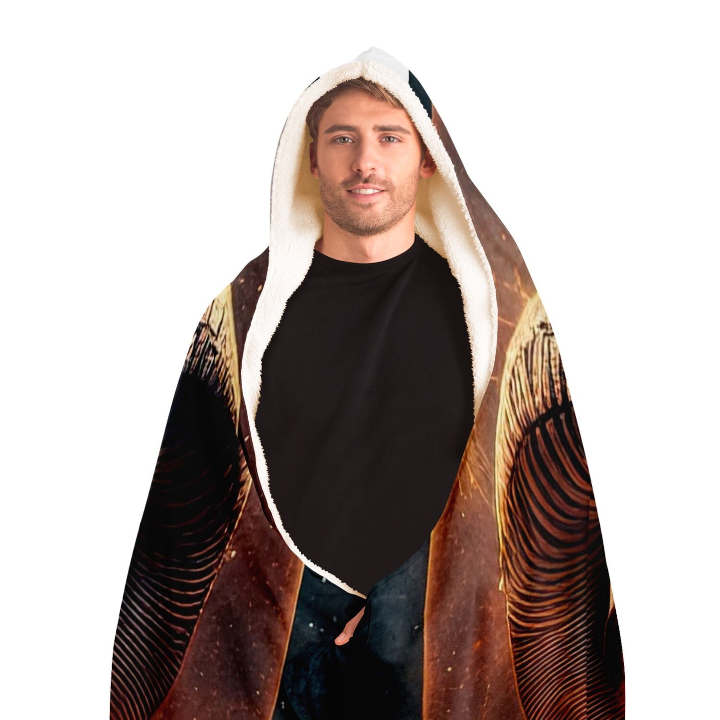 Aries Ram Against the Moon Hooded Blanket