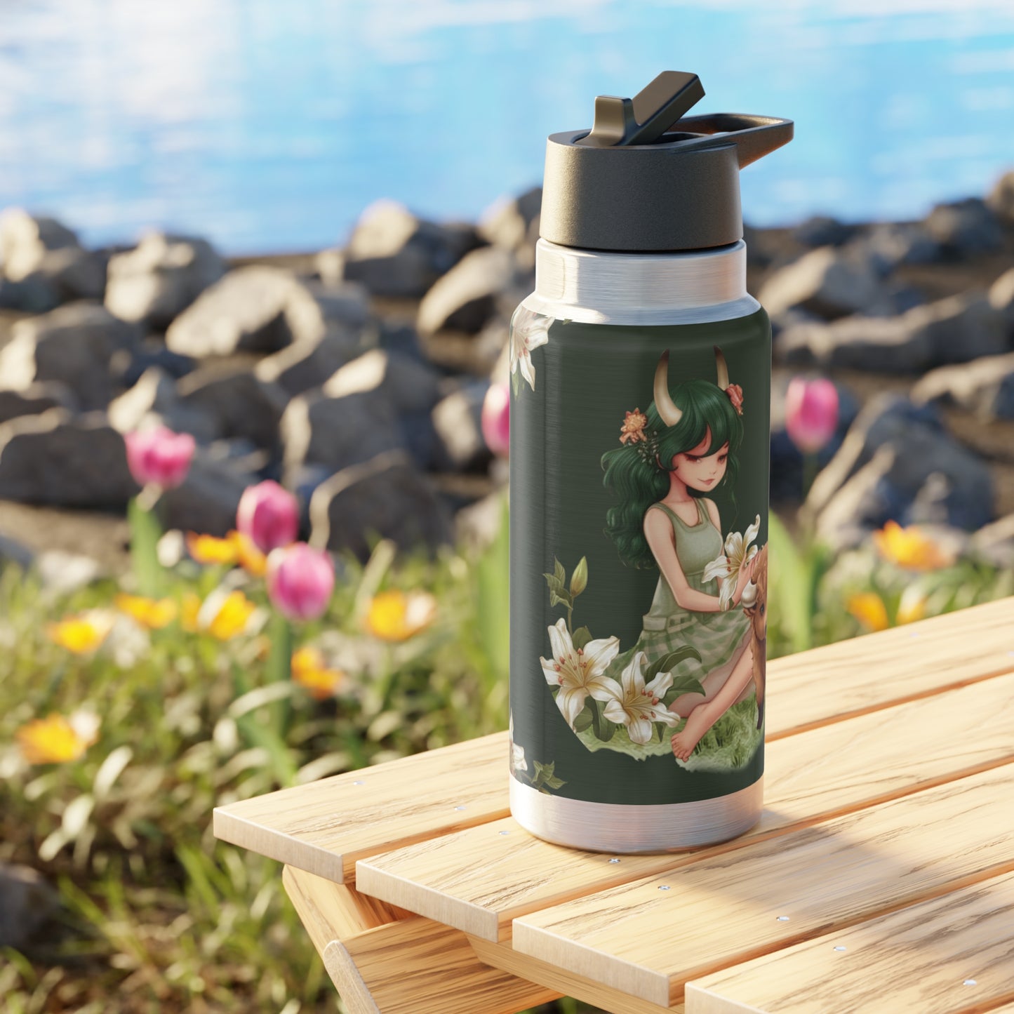 Taurus Zodiac Sign Vintage Illustration ~ 32oz Tumbler With Lid and Straw