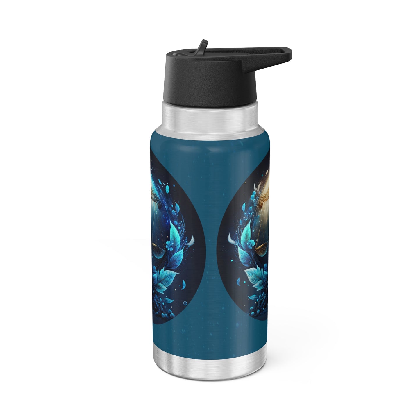 Libra Zodiac Sign Scales with Leaves ~ 32oz Tumbler With Lid and Straw