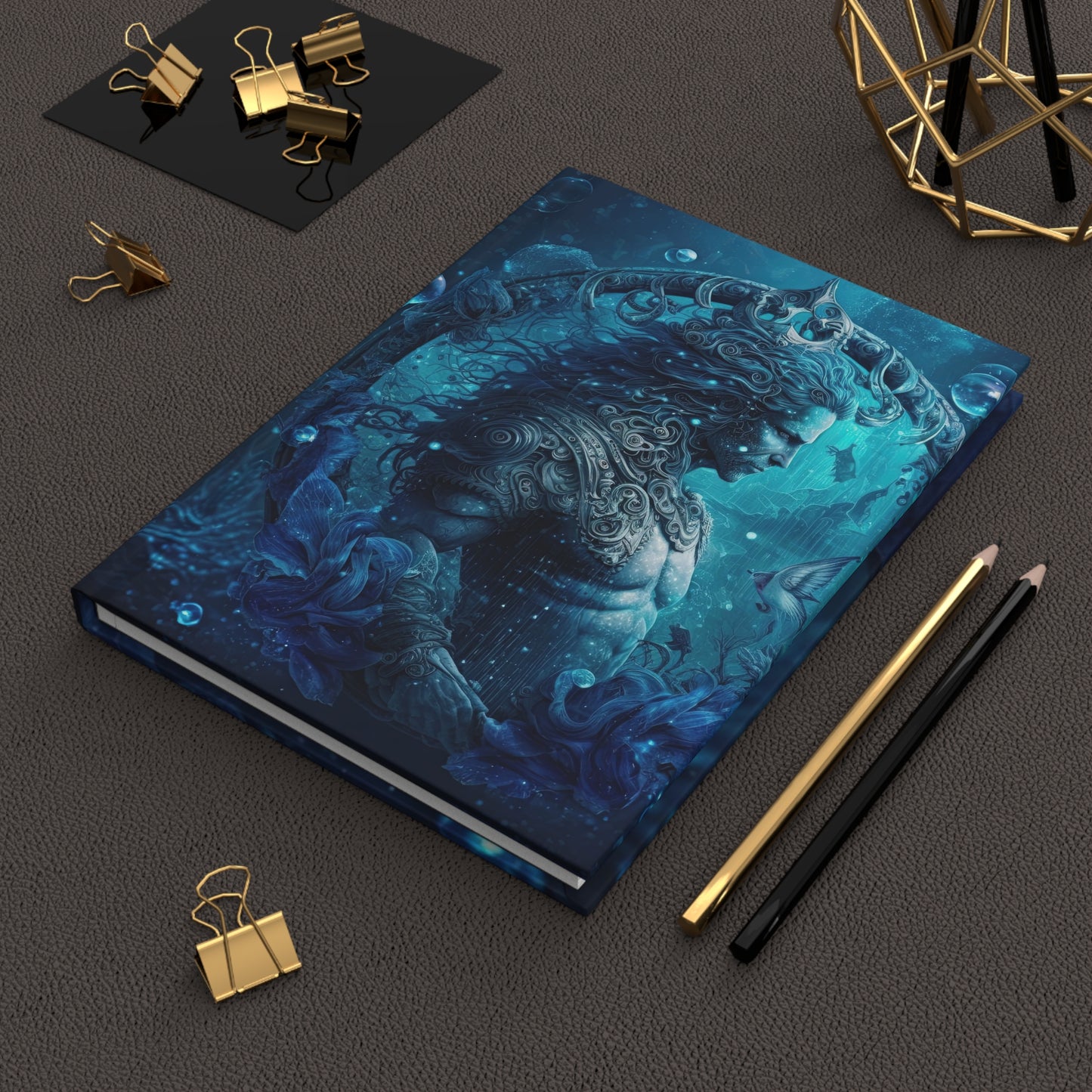 Aquarius Warrior with Poem Hardcover 150 Page Journal