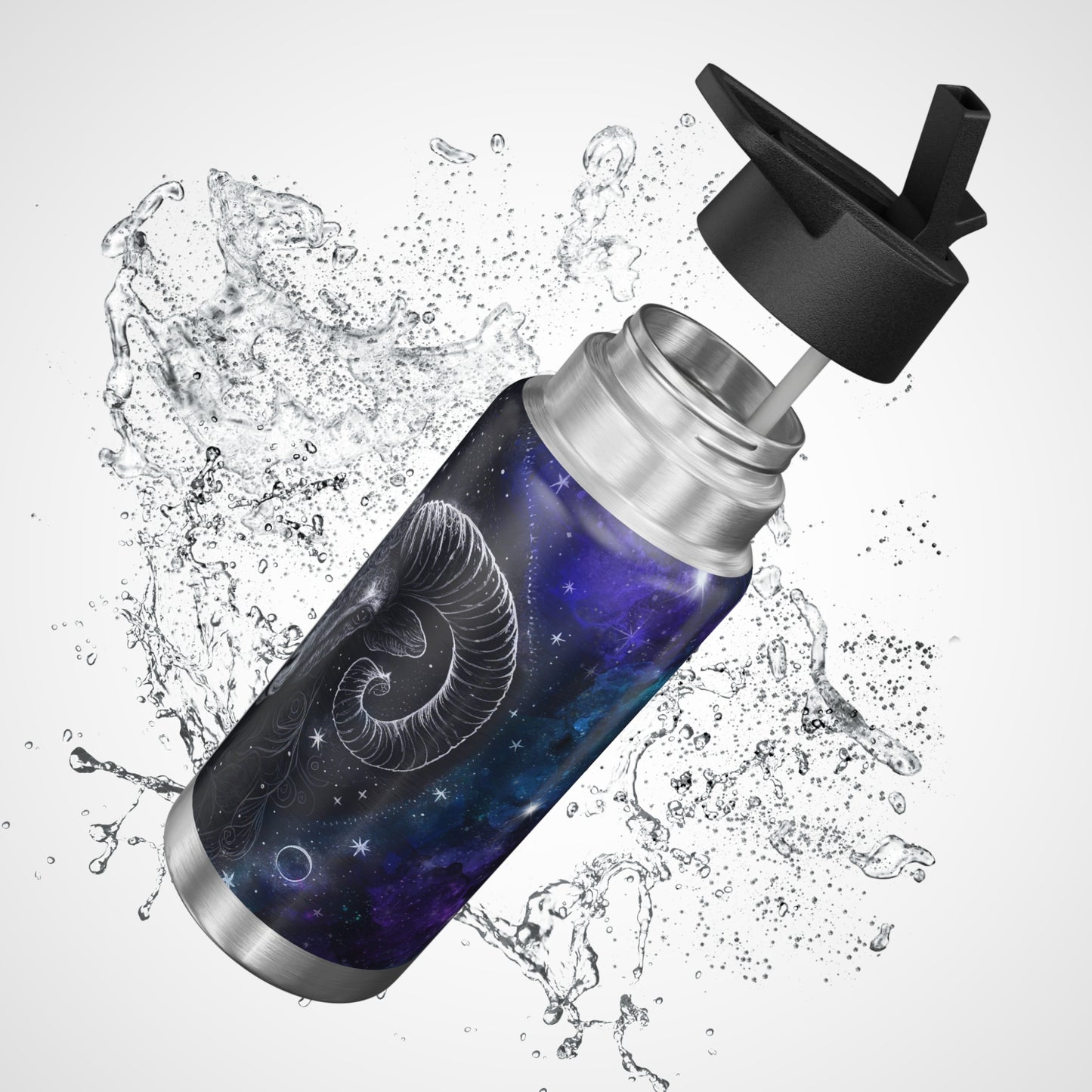 Aries Zodiac Sign Tumbler, 32oz With Lid and Straw