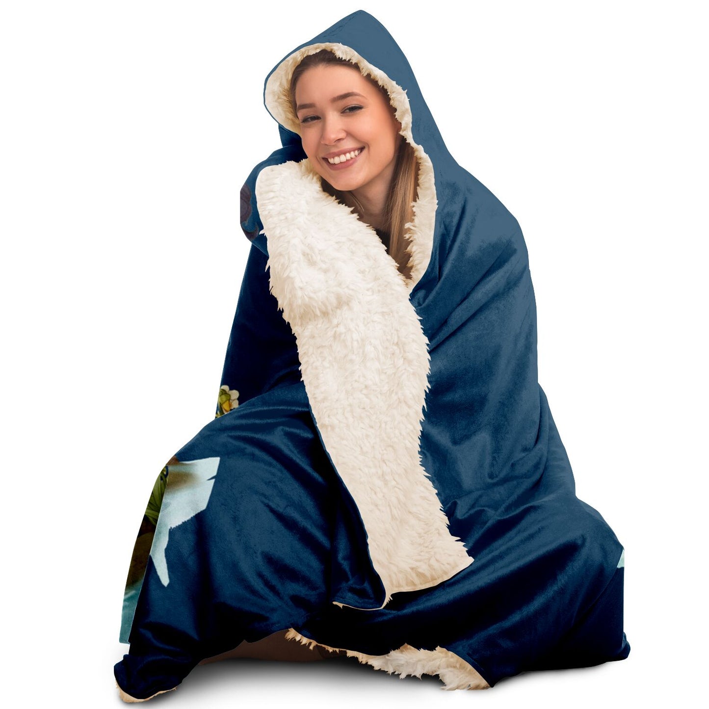 Aquarius Girl Vintage Illustration Hooded Blanket