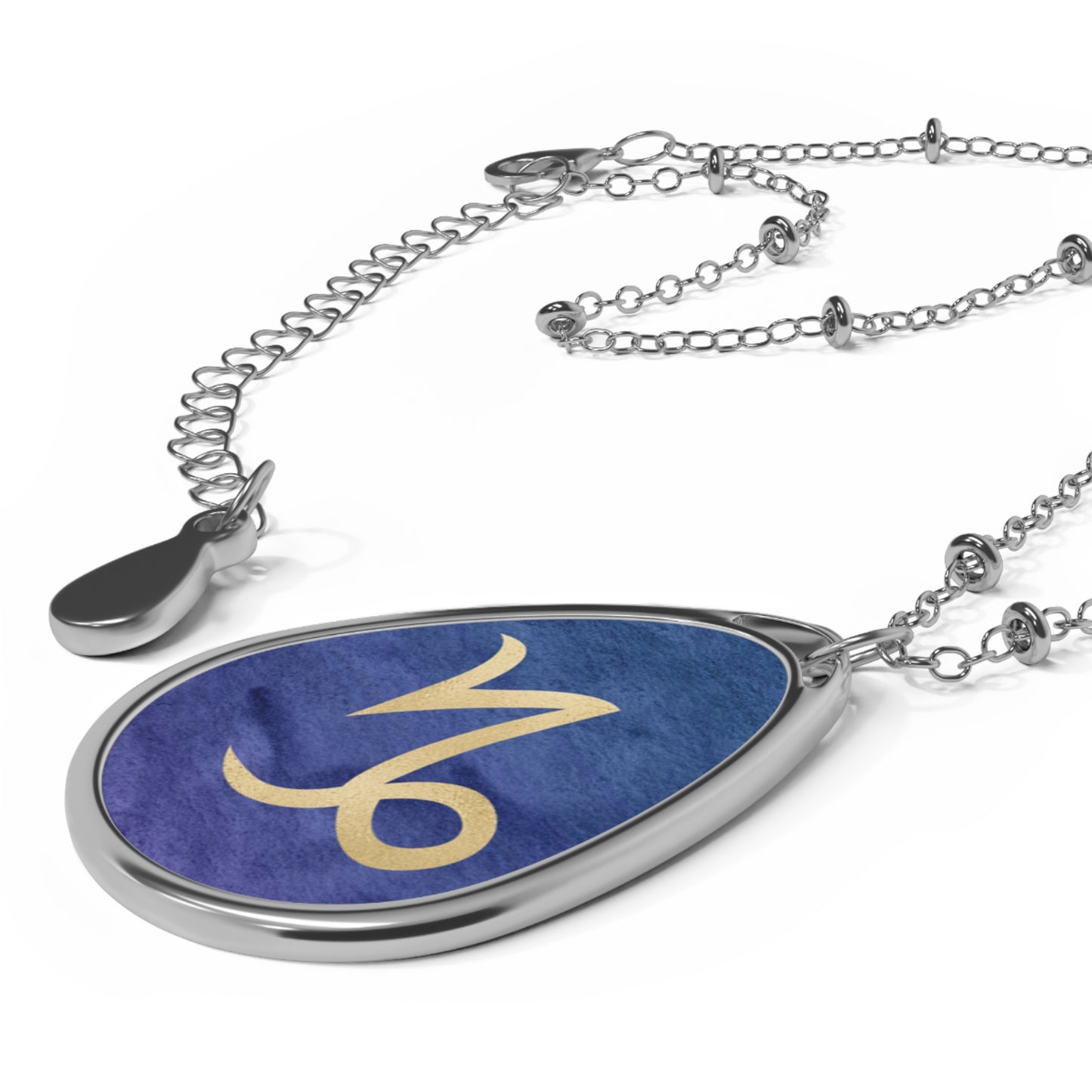Capricorn Zodiac Sign ~ Necklace & Oval Pendant With Chain