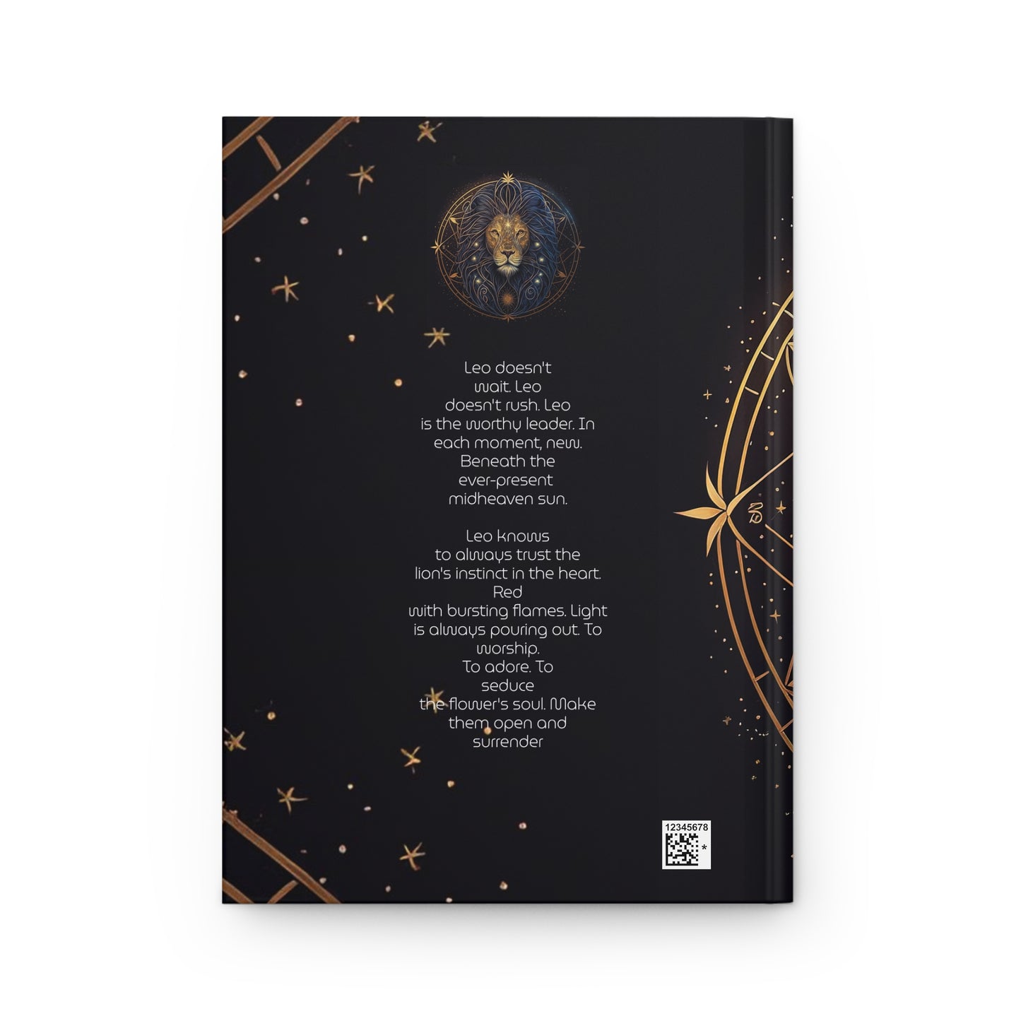 Leo in Gold and Blue with Poem Hardcover 150 Page Journal