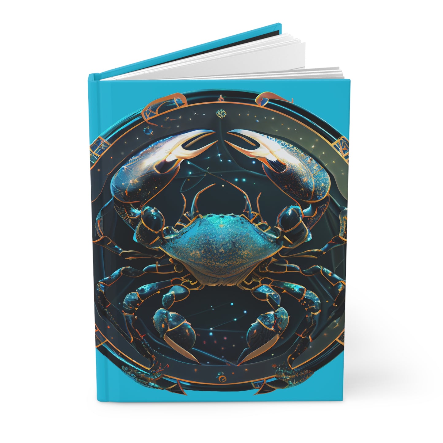 Cancer Zodiac Sign in Blue Hardcover 150 Page Journal