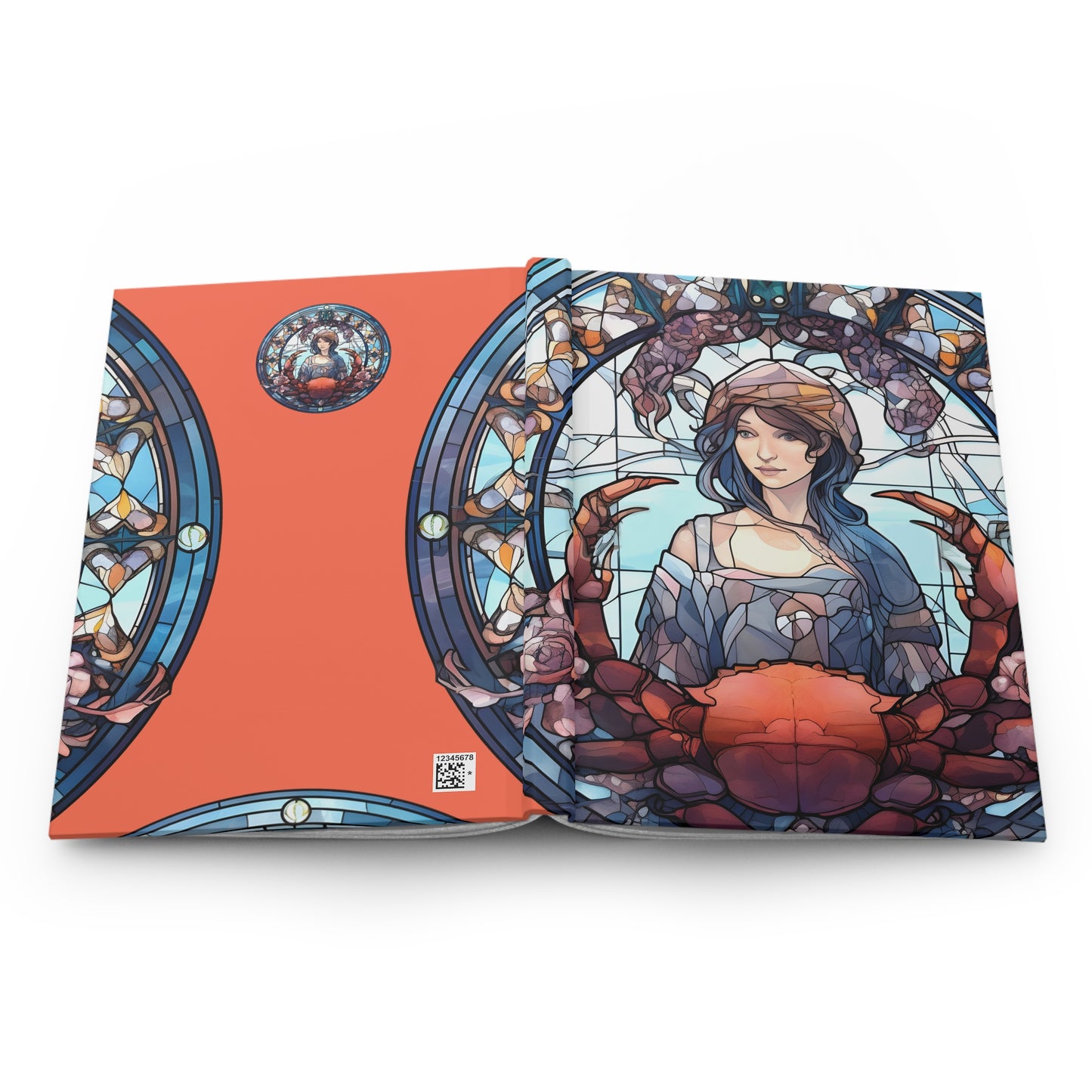 Cancer Stained Glass Illustration Hardcover 150 Page Journal