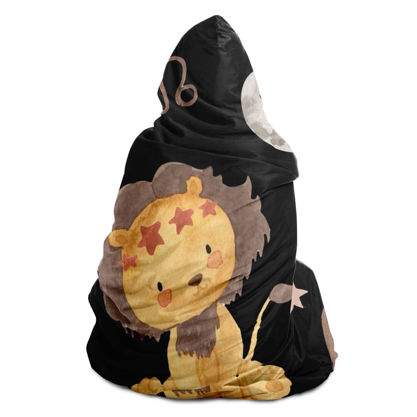 Leo Cartoon In The Stars Hooded Blanket