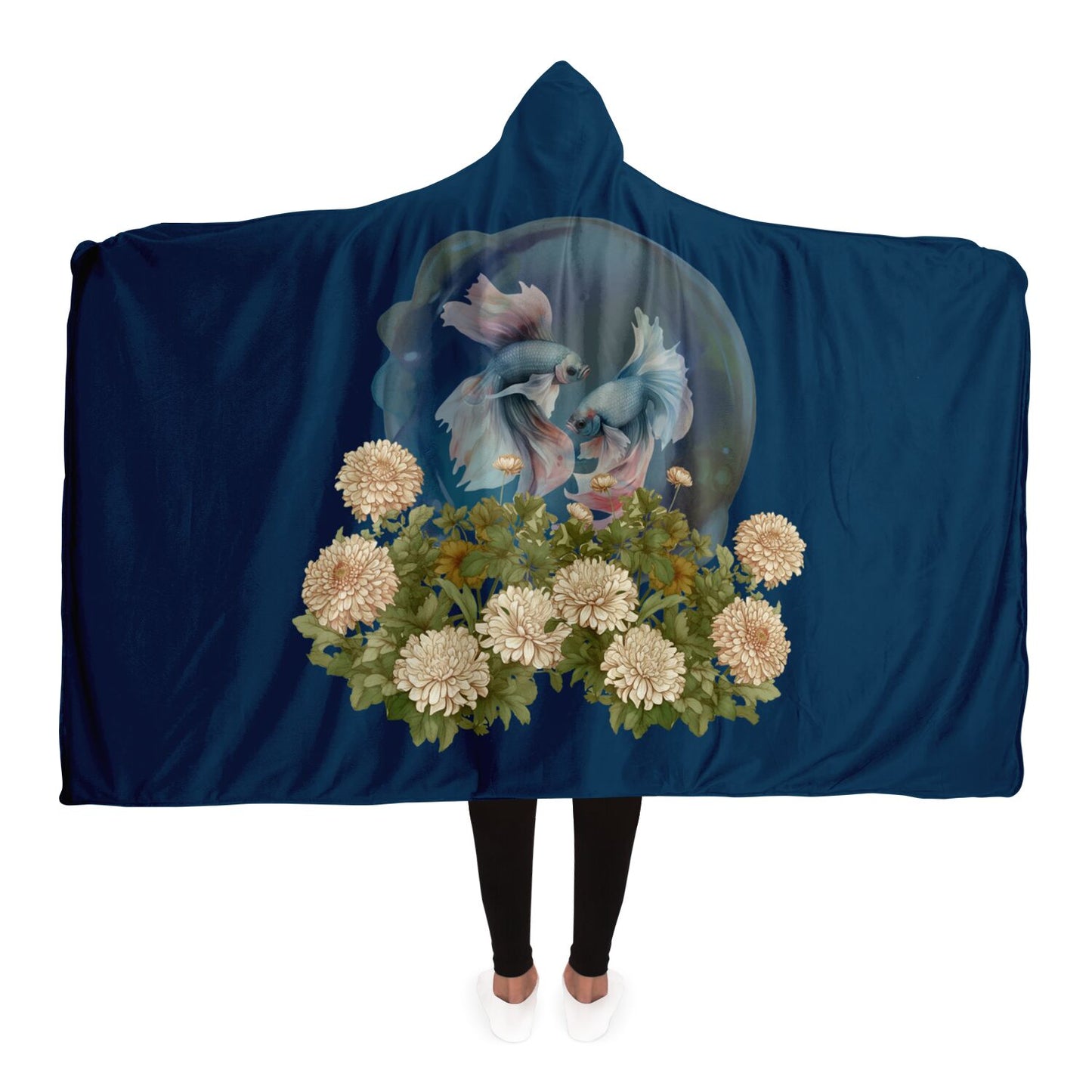 Pisces Fish Vintage Illustration Hooded Blanket