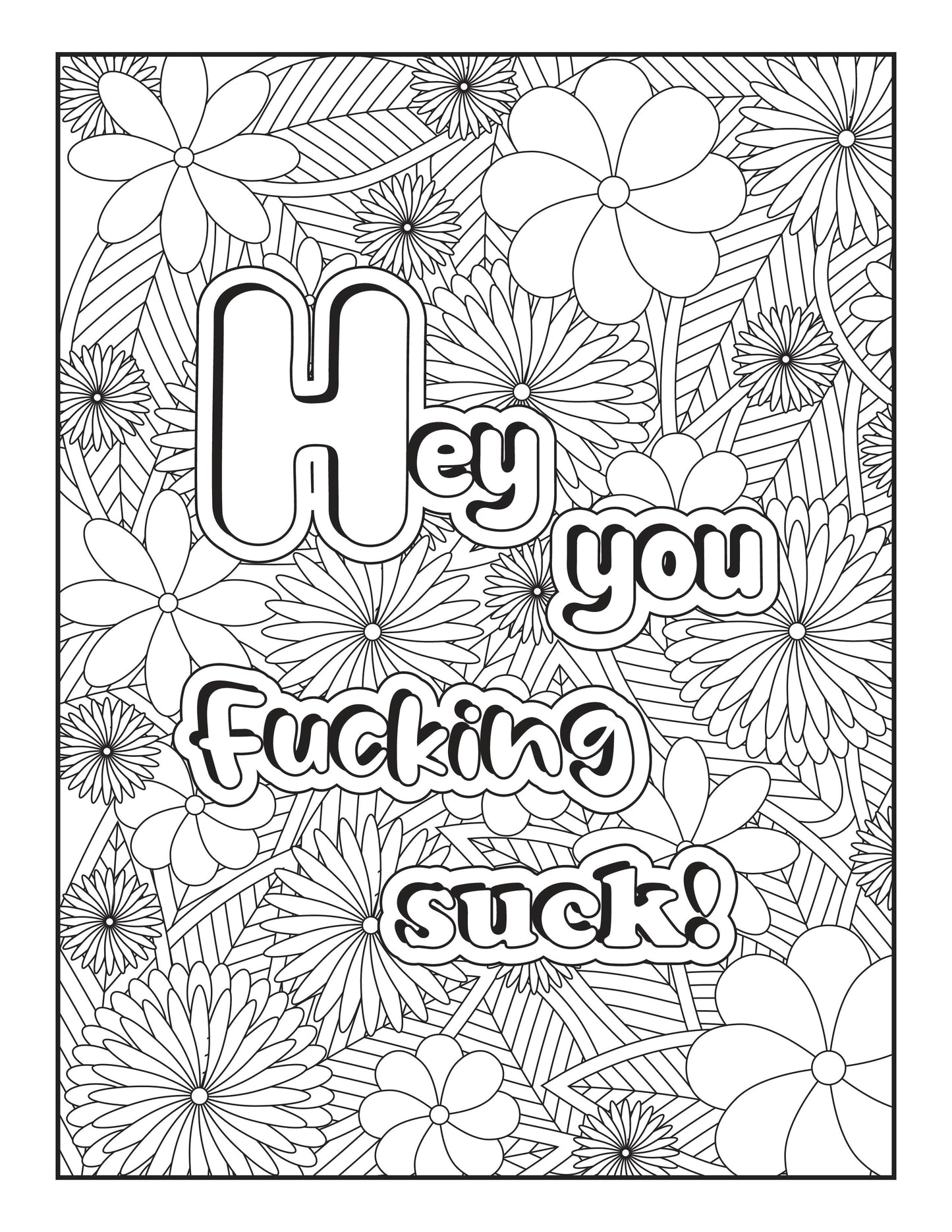 Stress Relief Sassy Affirmations Coloring Pages - Digital Download
