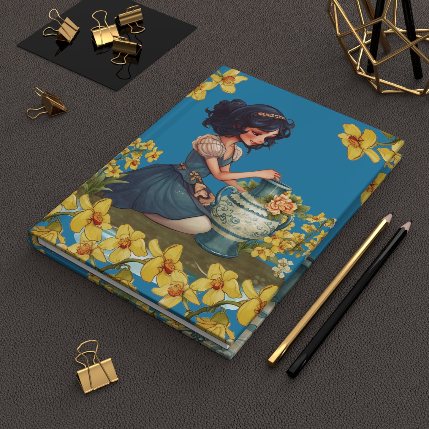 Aquarius Vintage Illustration with Poem Hardcover 150 Page Journal