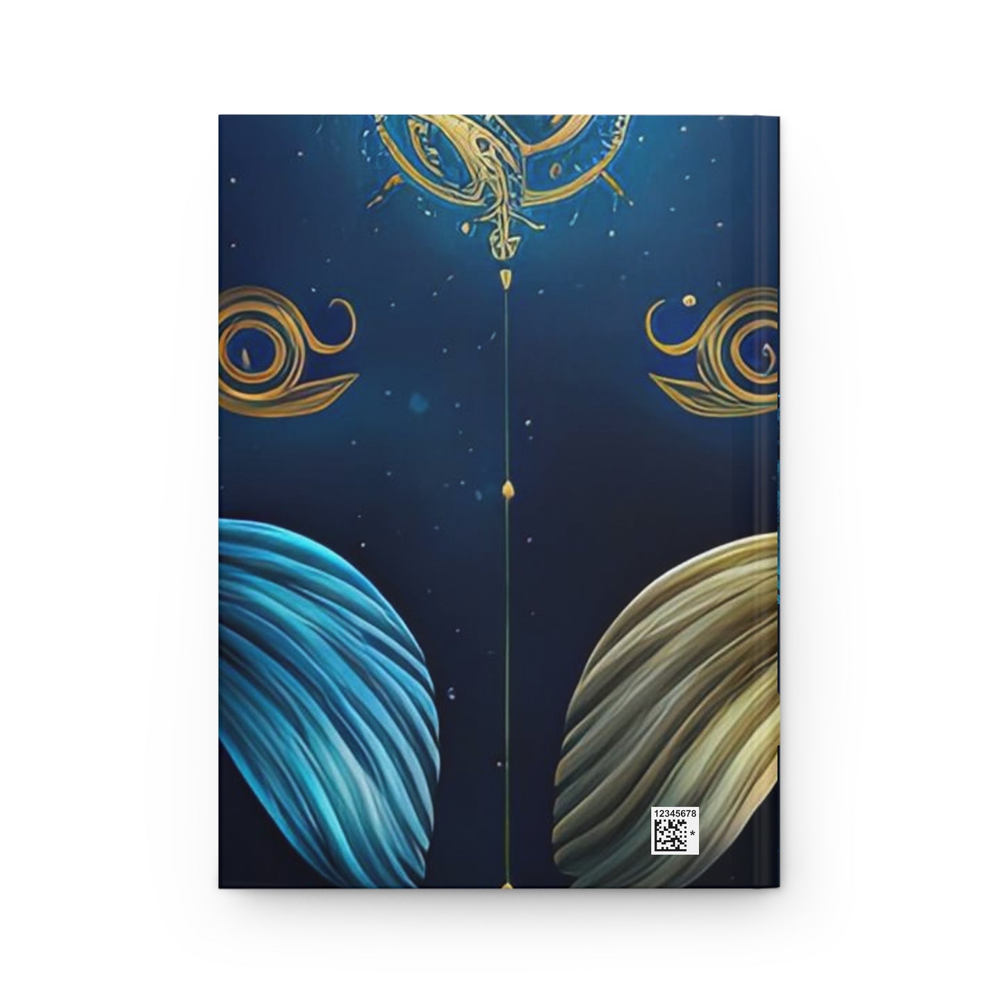 Pisces Fish in Gold and Blue Hardcover 150 Page Journal