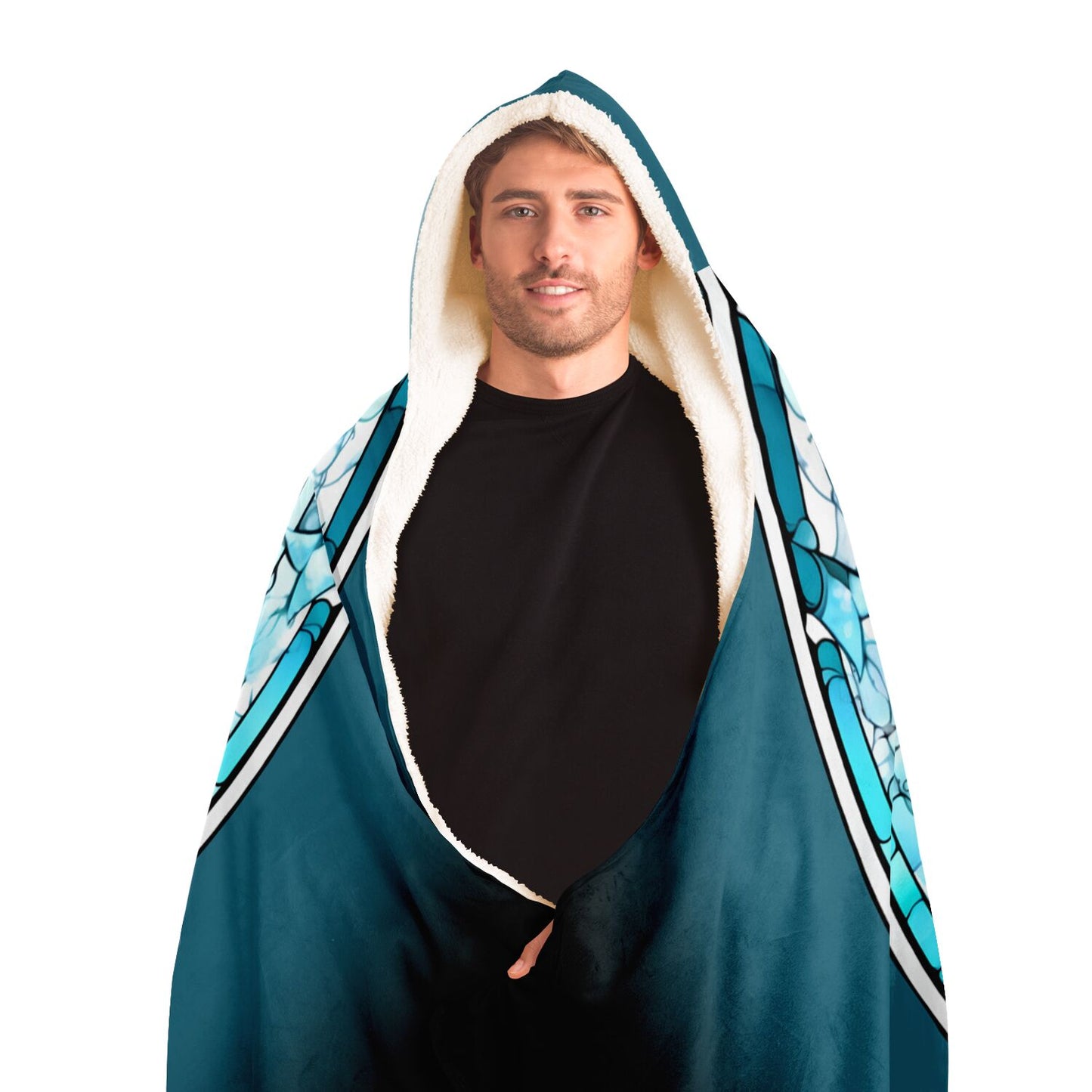 Aquarius Stained Glass Hooded Blanket