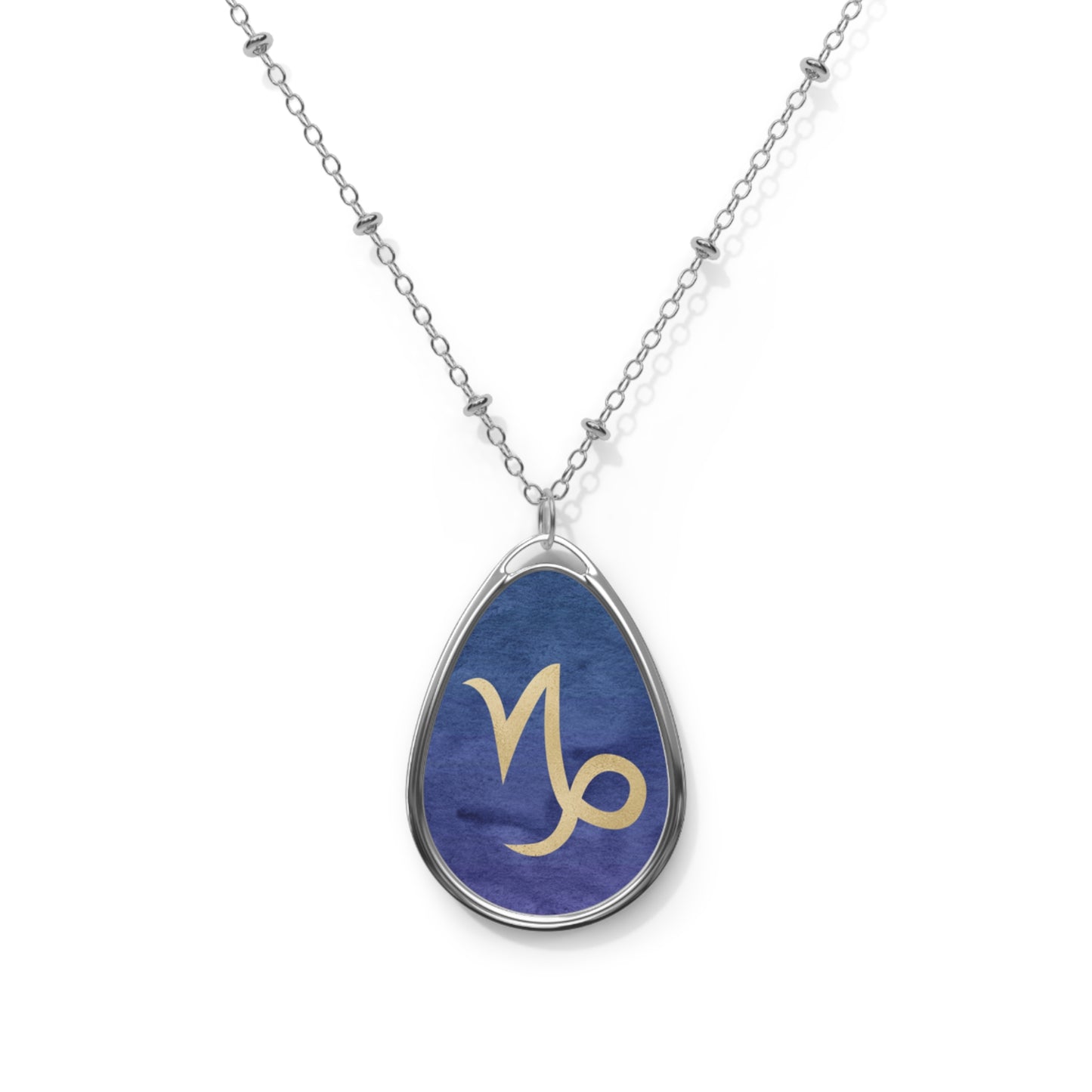 Capricorn Zodiac Sign ~ Necklace & Oval Pendant With Chain