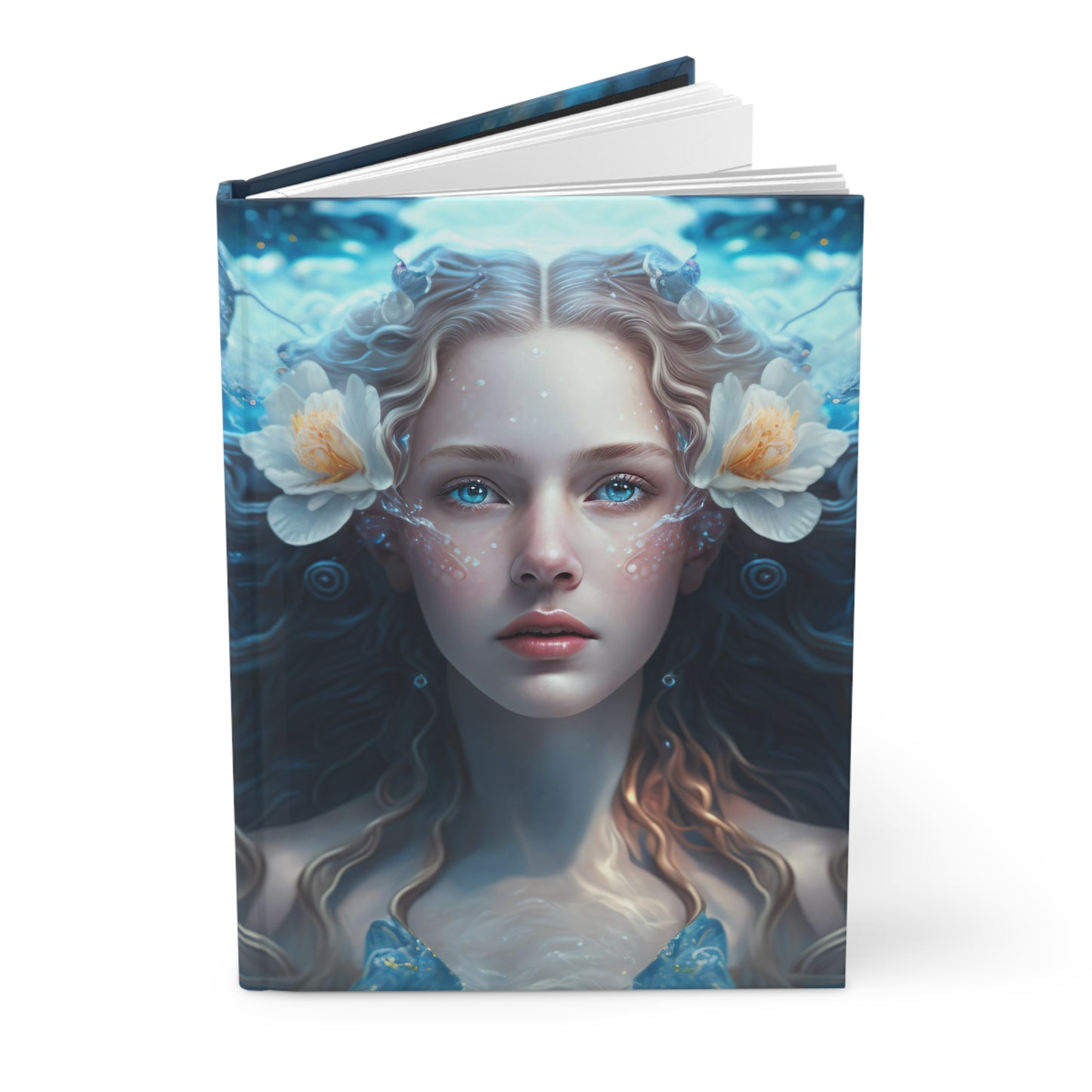 Aquarius Goddess Overflowing with Poem Hardcover 150 Page Journal