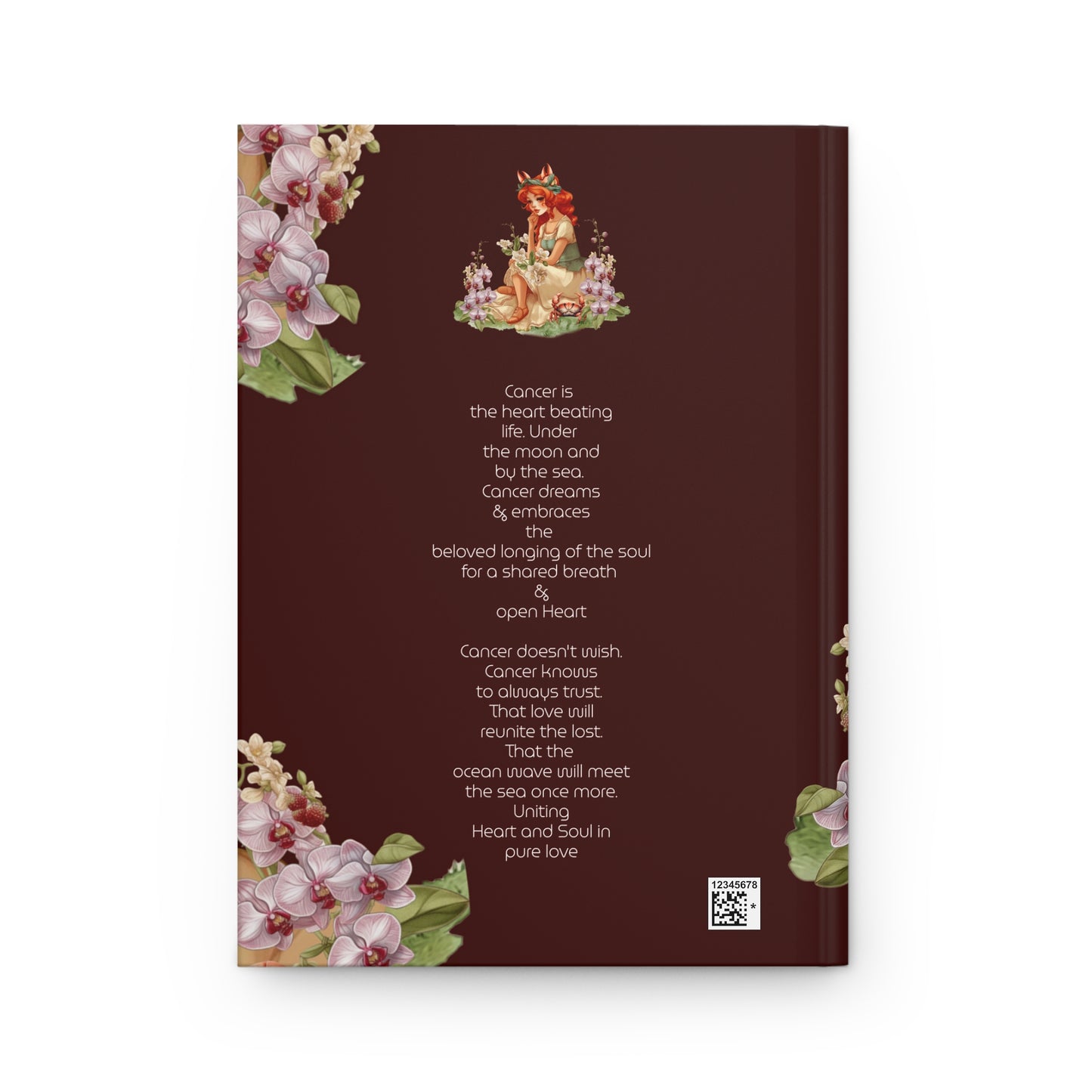 Cancer Vintage Illustration with Poem Hardcover 150 Page Journal