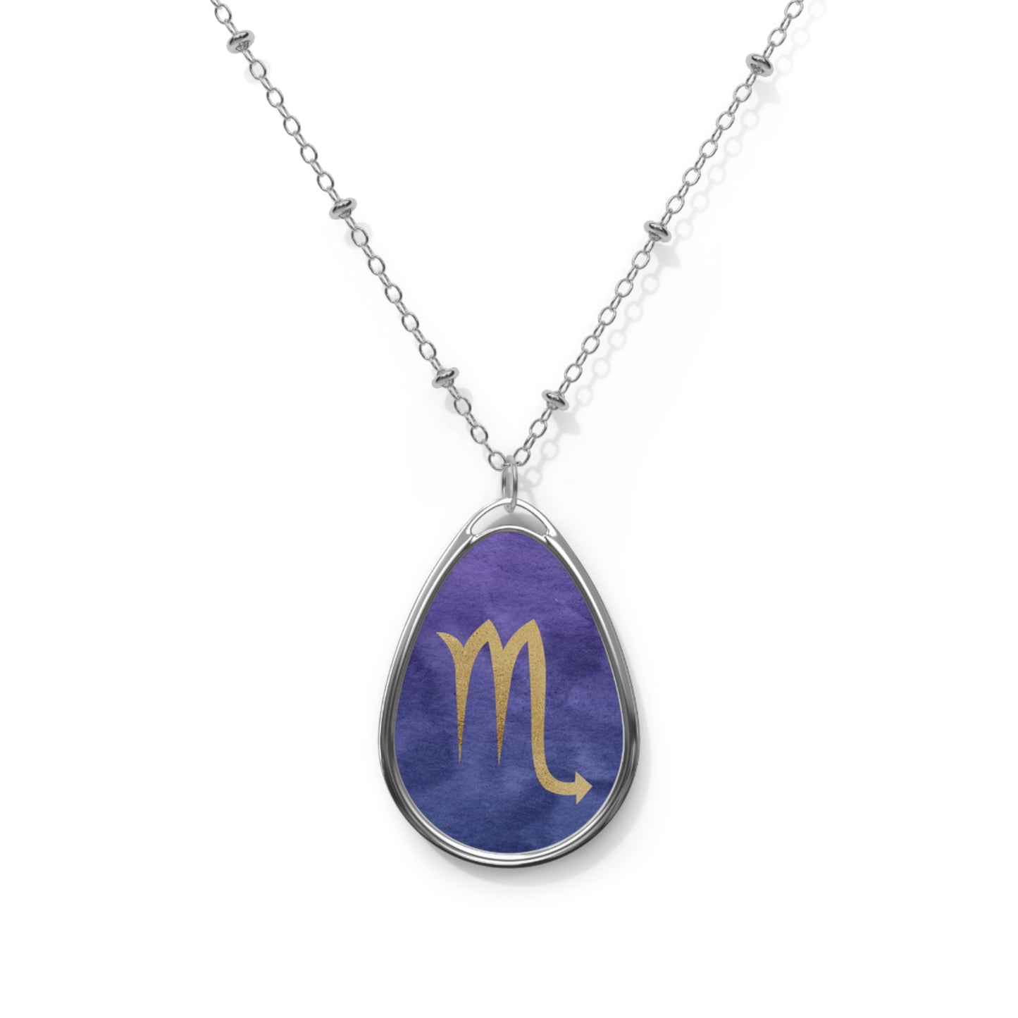 Scorpio Zodiac Sign ~ Necklace & Oval Pendant With Chain
