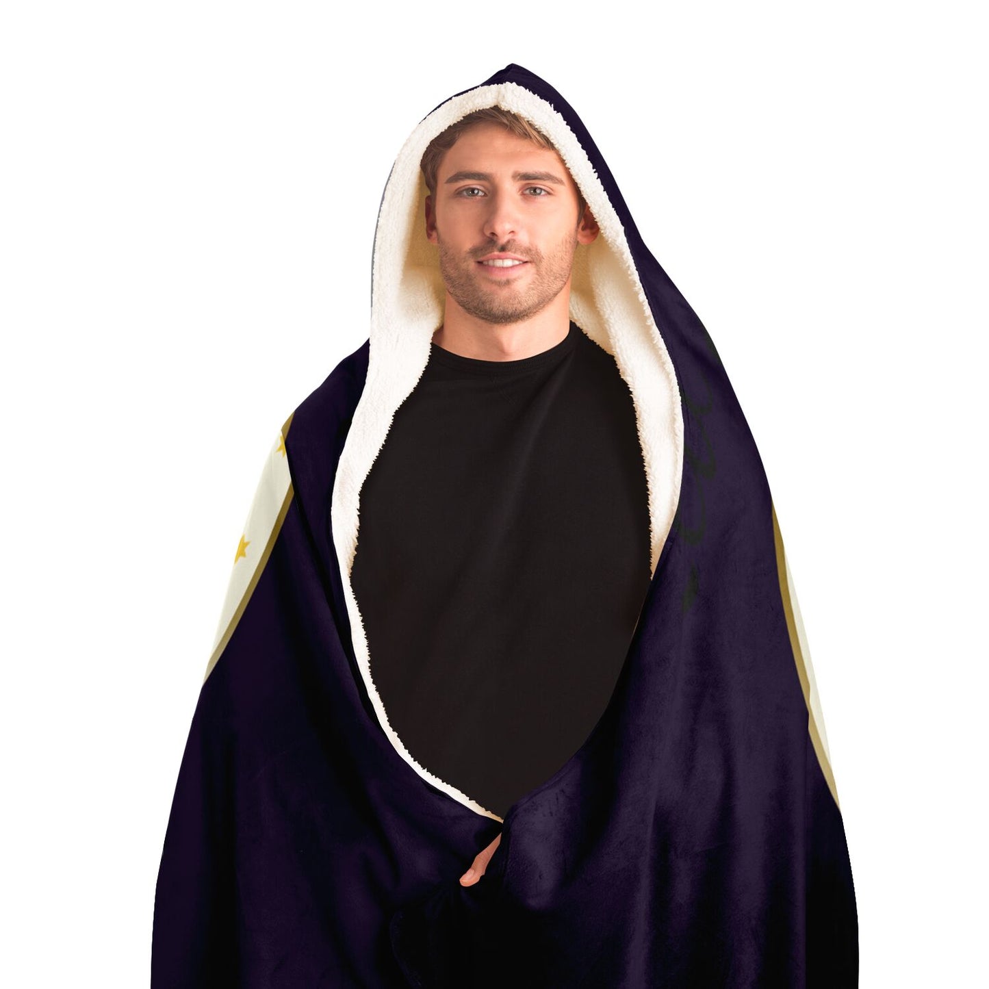 Leo Girl with Sun with Amethyst Background Hooded Blanket