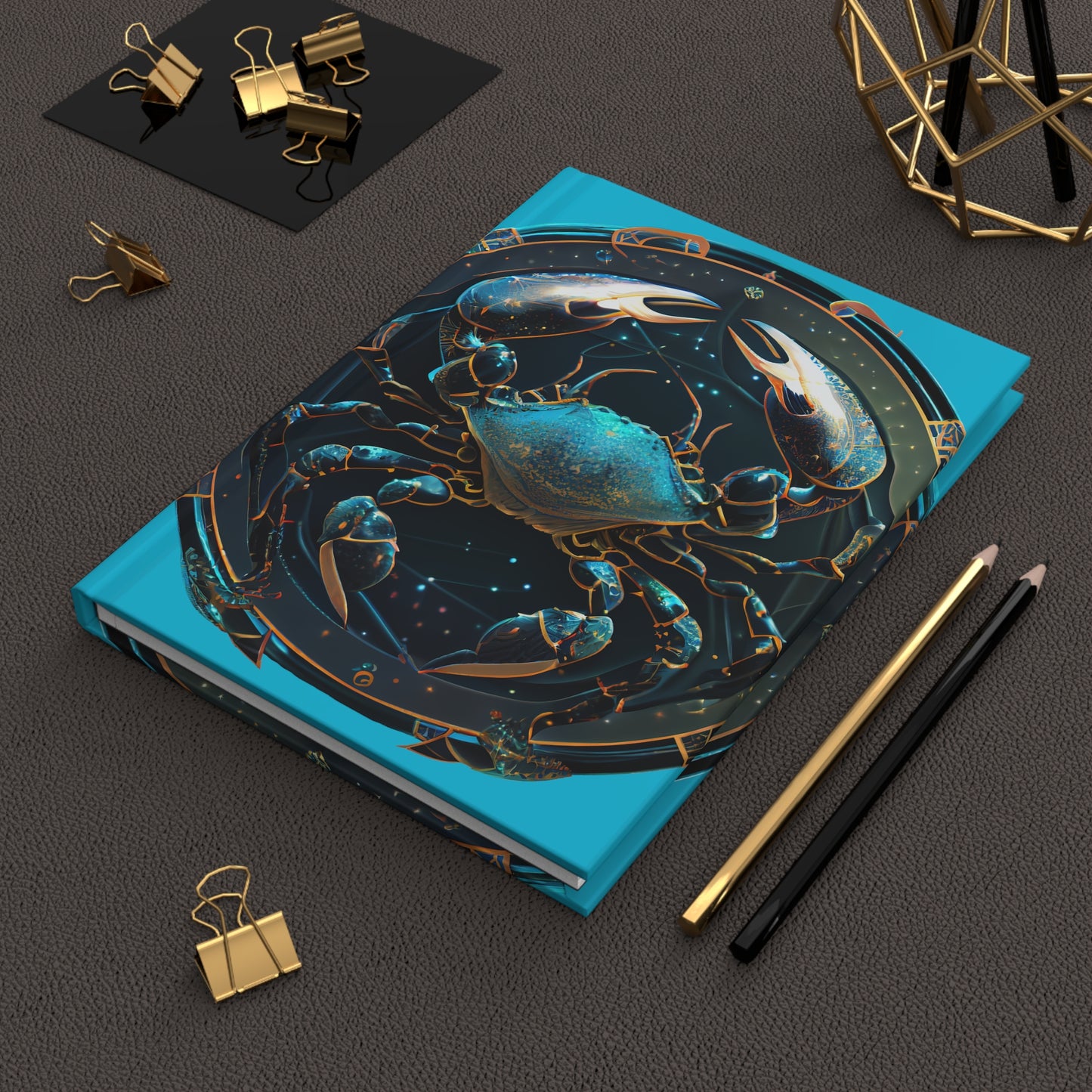 Cancer Zodiac Sign in Blue with Poem Hardcover 150 Page Journal