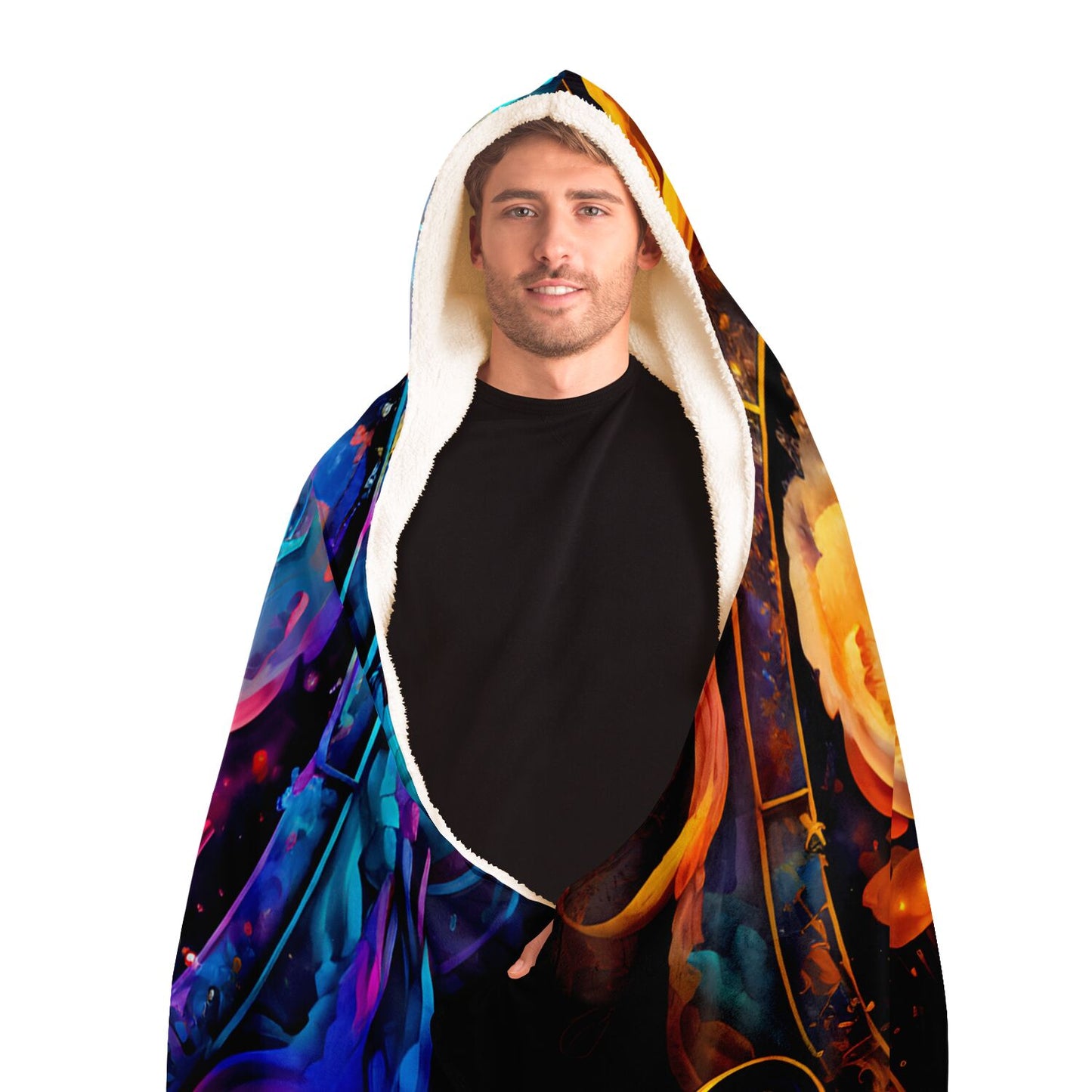 Gemini Water and Fire Twins Hooded Blanket