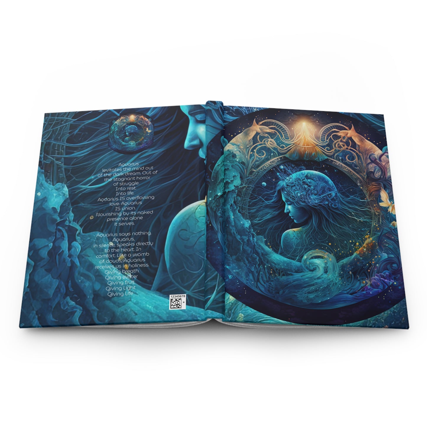 Aquarius Star Goddess with Poem Hardcover 150 Page Journal