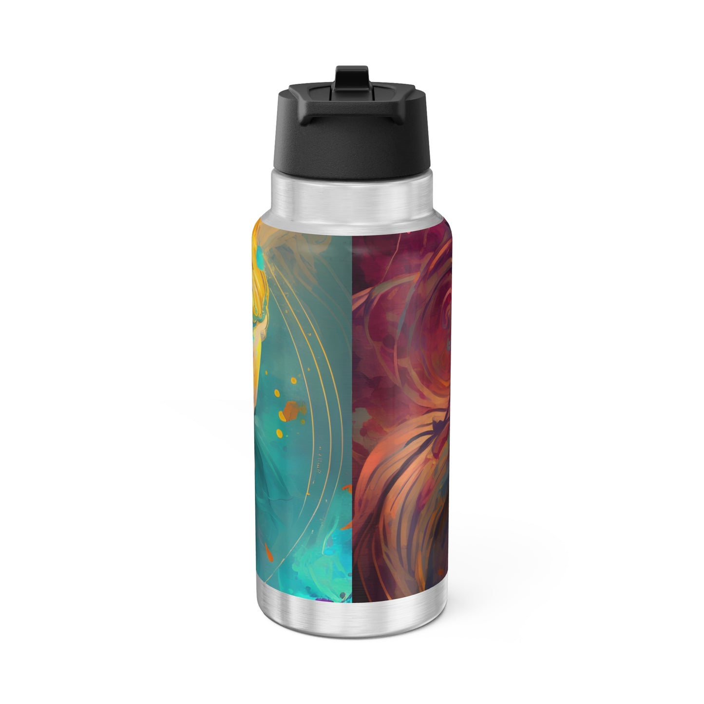 Virgo Zodiac Sign Colorful Artistic Image ~ 32oz Tumbler With Lid and Straw