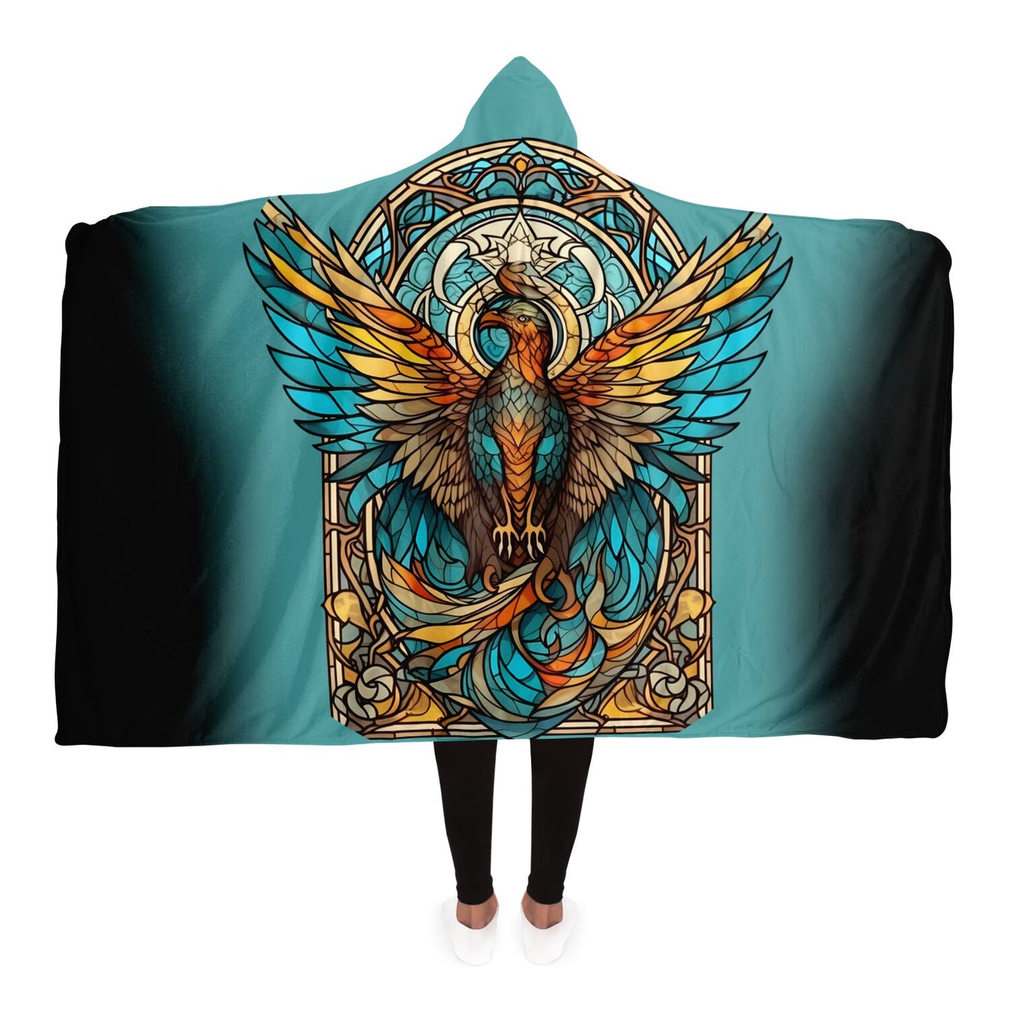 Scorpio Phoenix Stained Glass Hooded Blanket