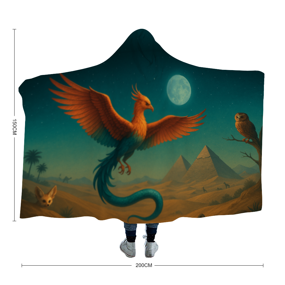 Desert Phoenix Fleece Hooded Blankets