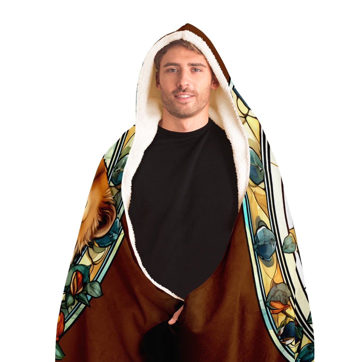 Leo Stained Glass Hooded Blanket