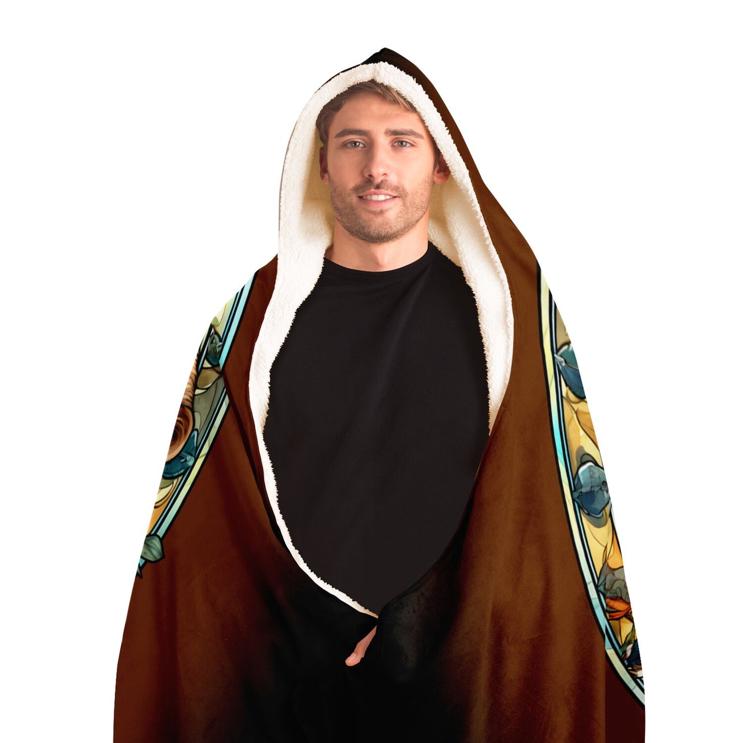 Leo Stained Glass Goddess Hooded Blanket