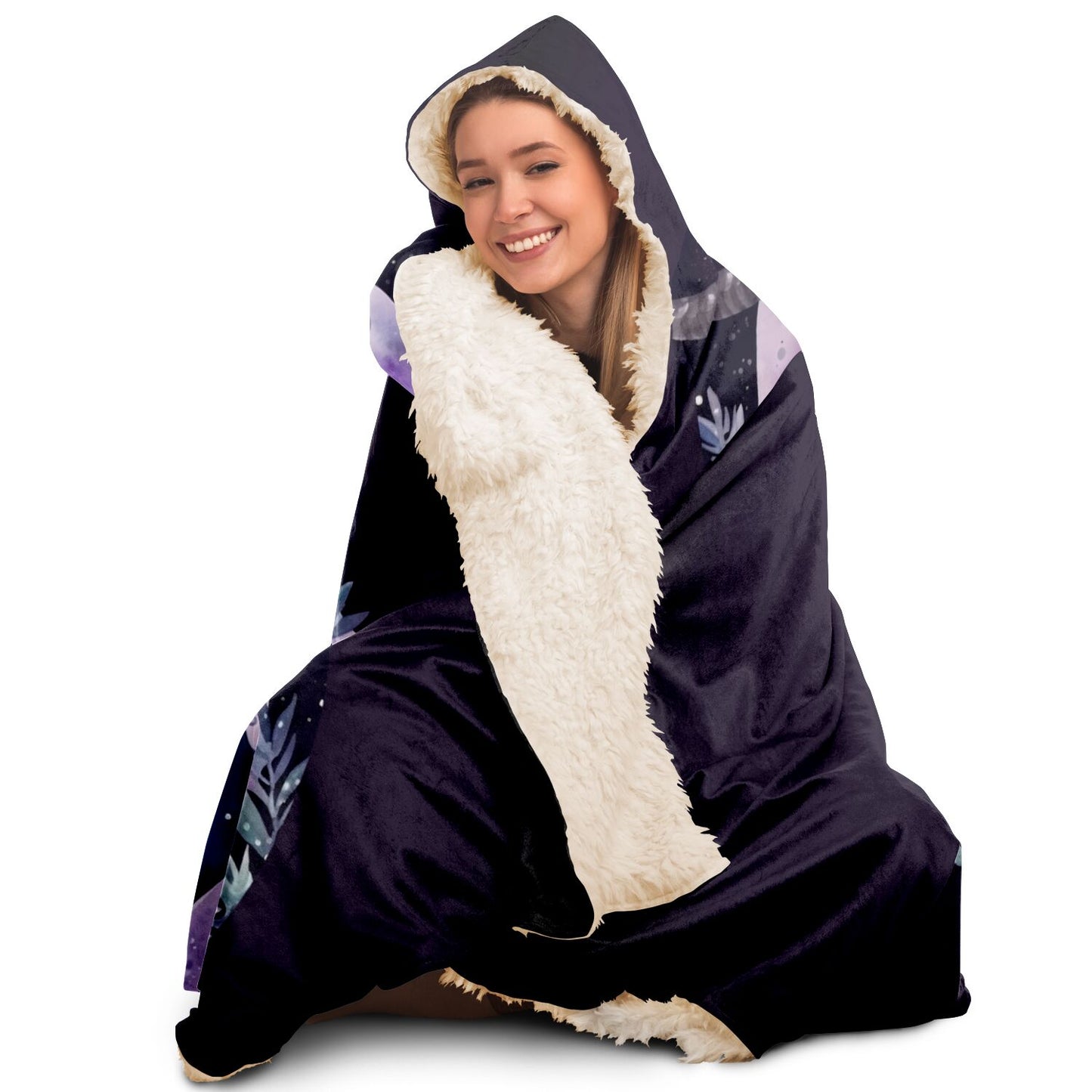 Capricorn Sign Purple Caricature Hooded Blanket