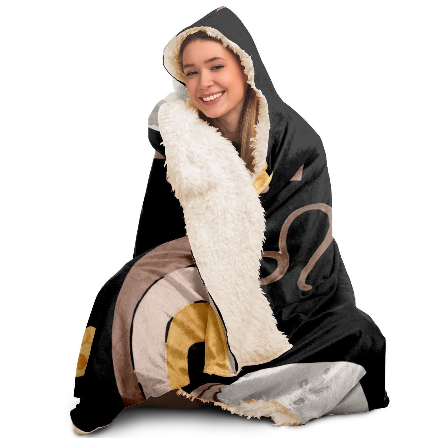 Leo Cartoon In The Stars Hooded Blanket