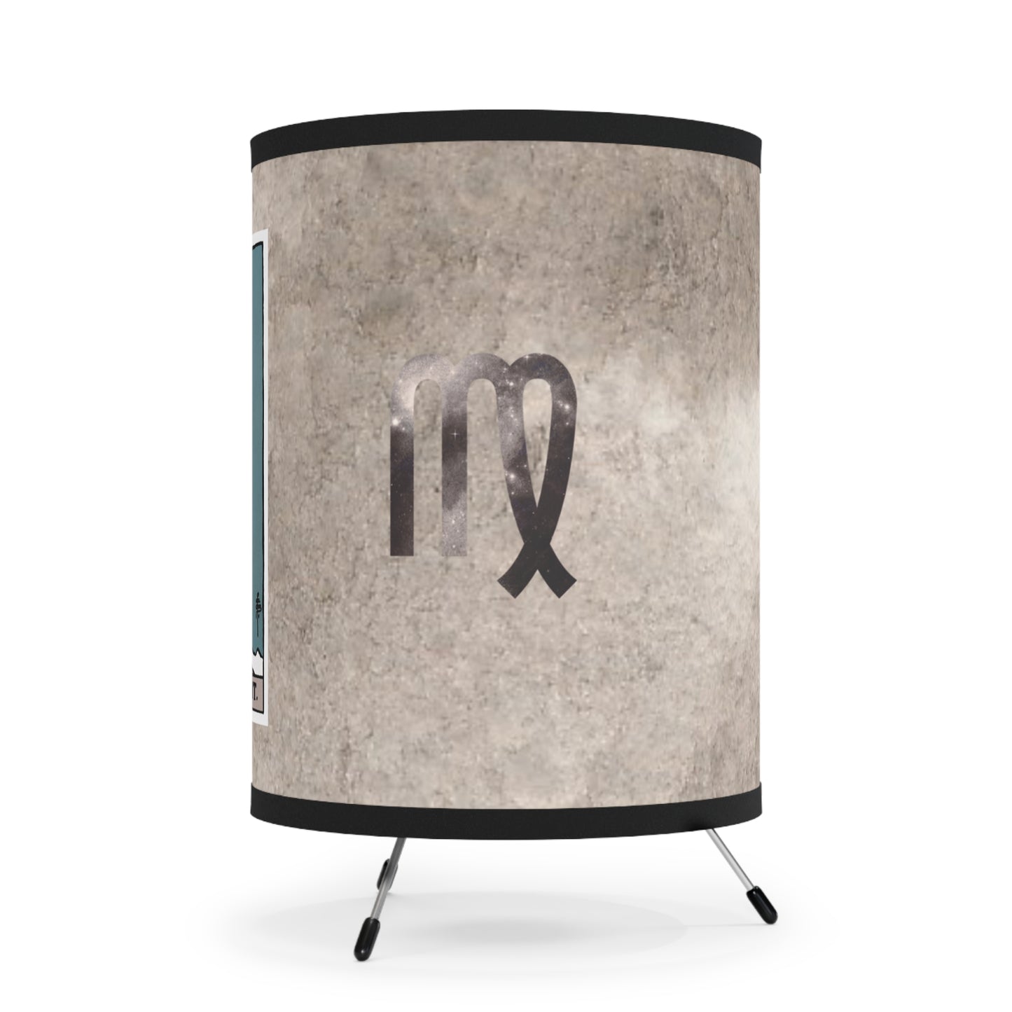 The Hermit Tarot Card with Virgo Symbols Printed Shade Tripod Lamp, US\CA plug
