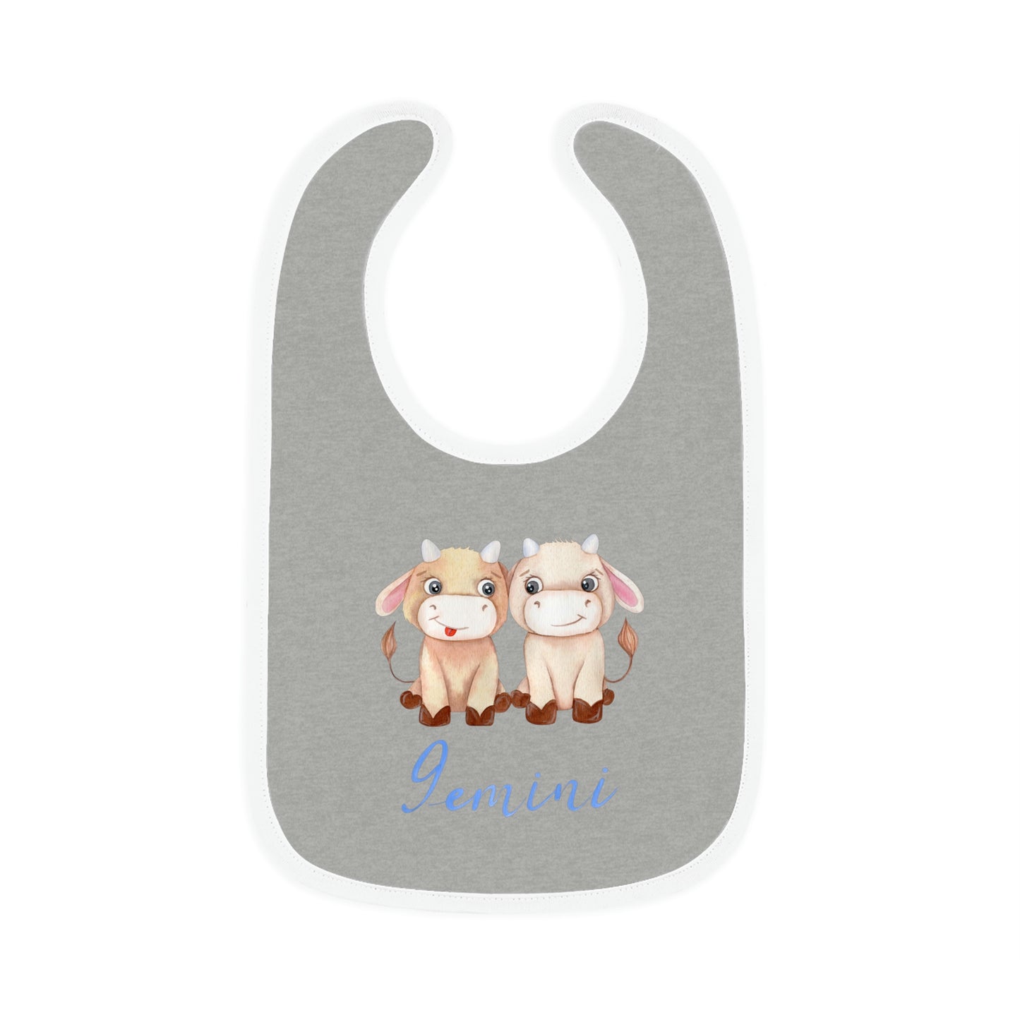 Baby Gemini Bib: Bull-Aries Watercolor