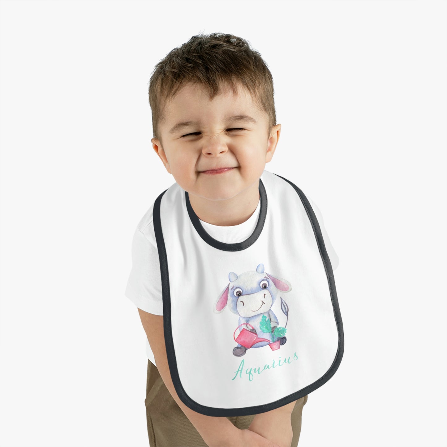 Baby Aquarius Bib: Bull-Aries Watercolor