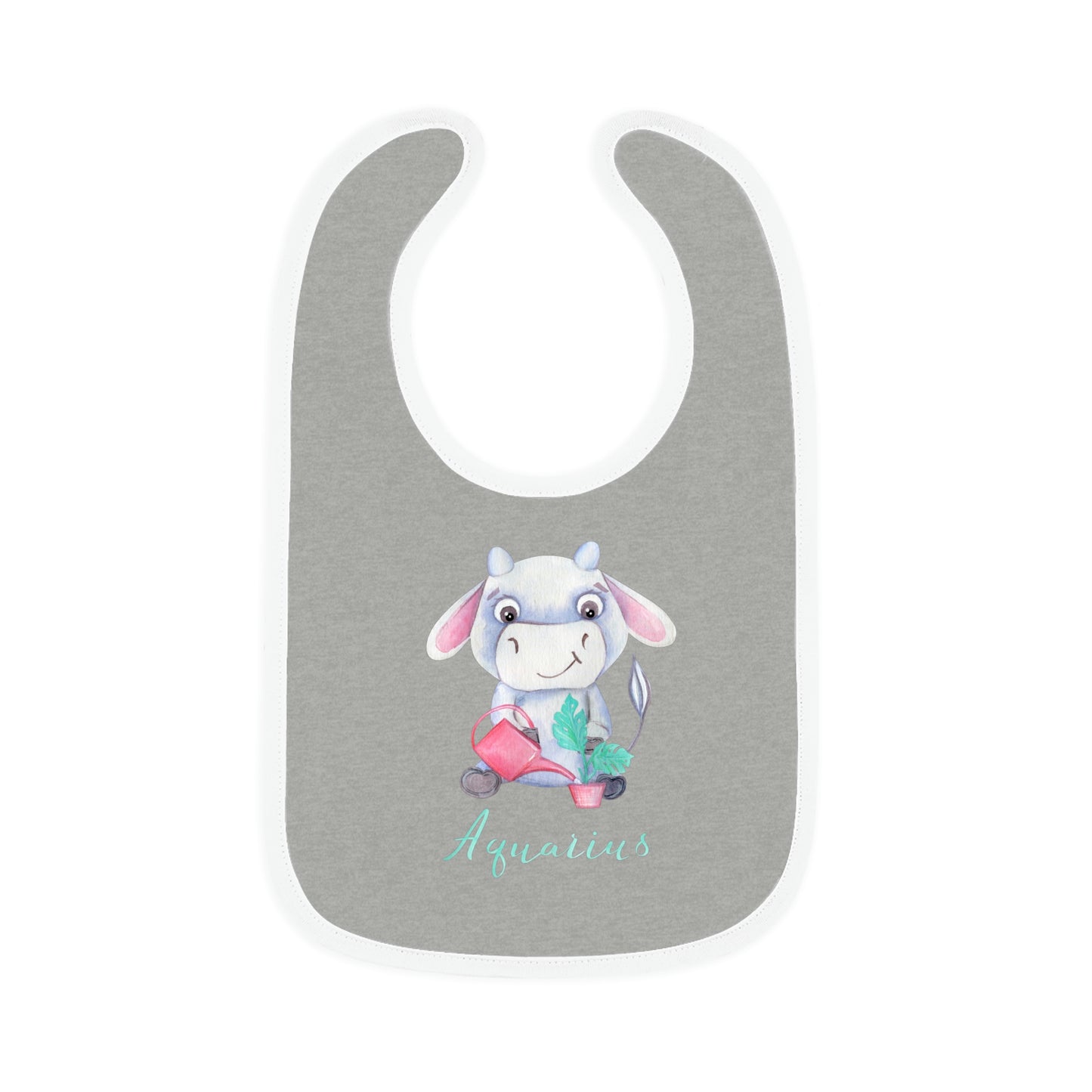 Baby Aquarius Bib: Bull-Aries Watercolor