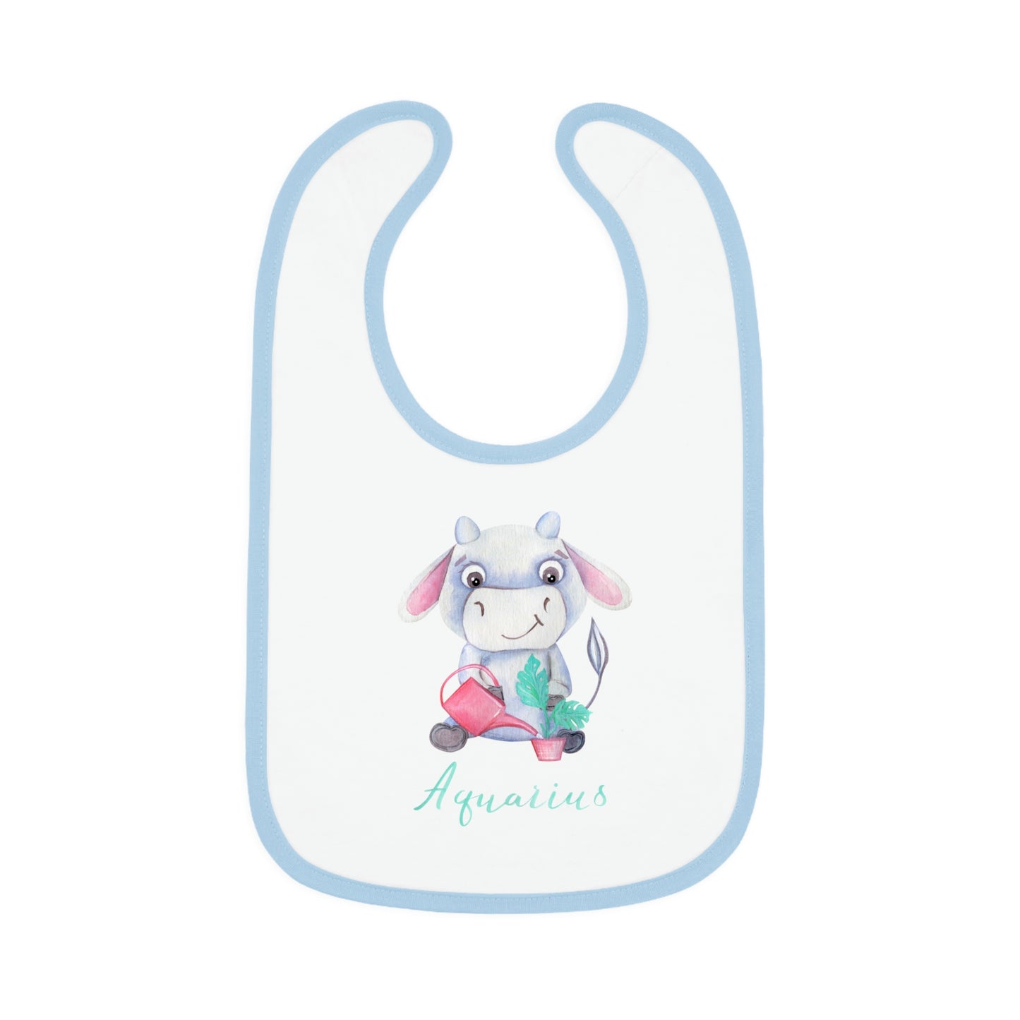 Baby Aquarius Bib: Bull-Aries Watercolor