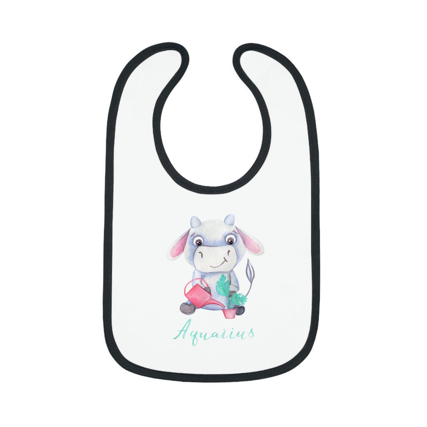Baby Aquarius Bib: Bull-Aries Watercolor