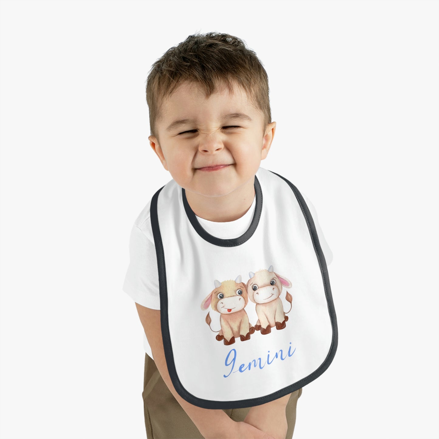 Baby Gemini Bib: Bull-Aries Watercolor