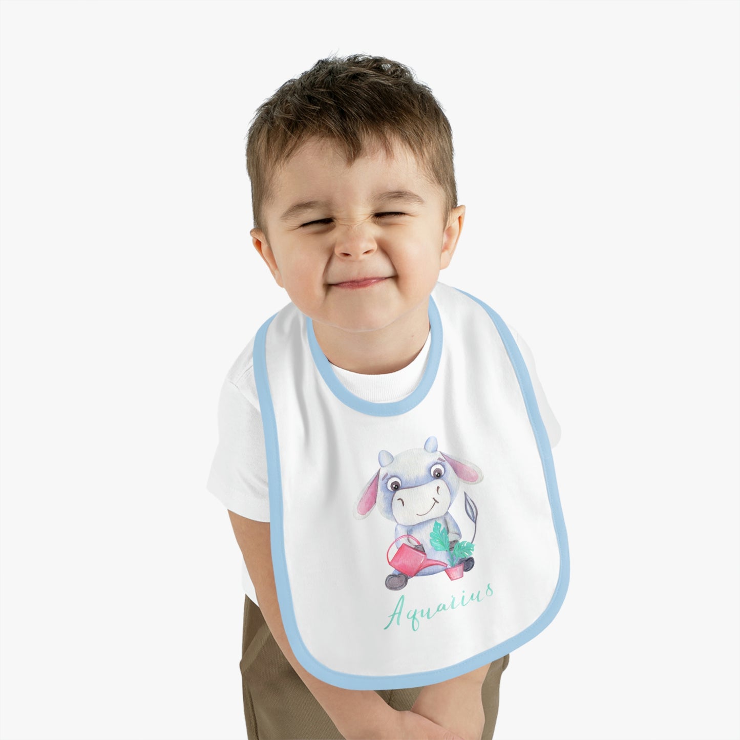 Baby Aquarius Bib: Bull-Aries Watercolor
