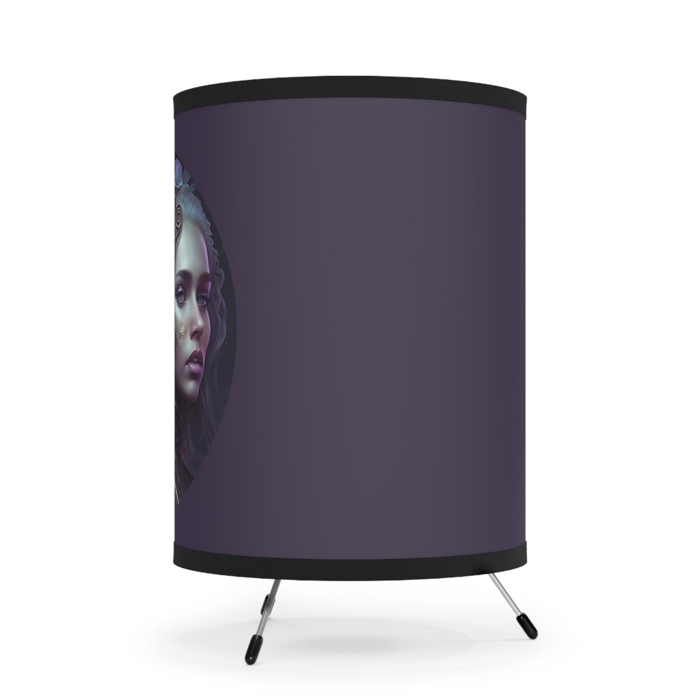 Gemini Twins in Violet Printed Shade Tripod Lamp, US\CA plug