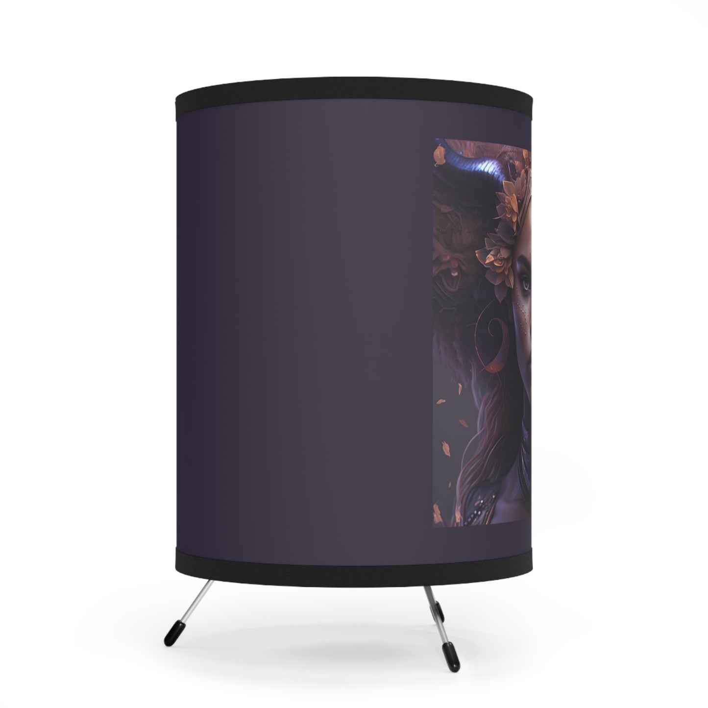 Taurus Warrior Goddess Tripod Lamp with Printed Shade, US\CA plug