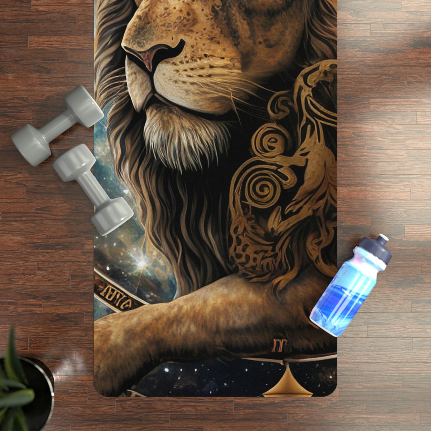 Leo in the Stars 24″ x 68" Rubber Yoga Mat