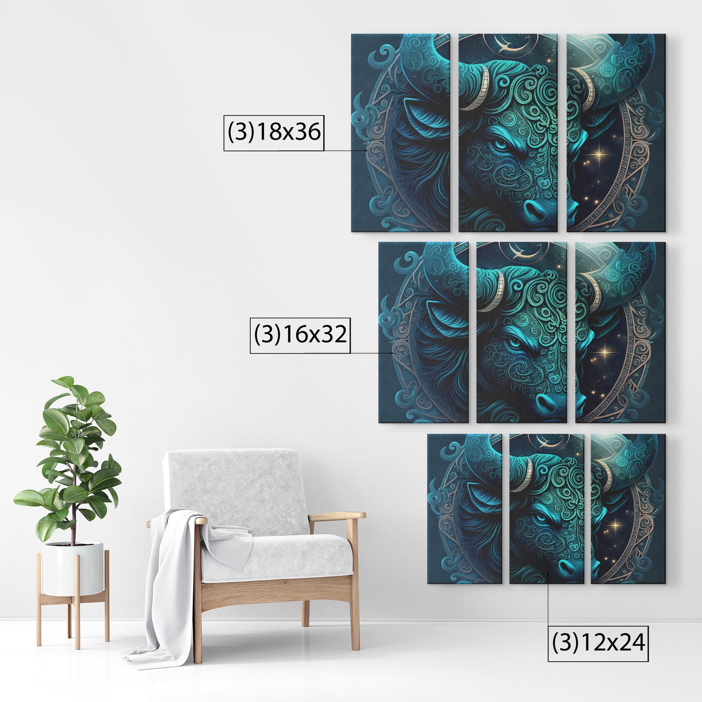 Taurus 3-Piece Canvas Set