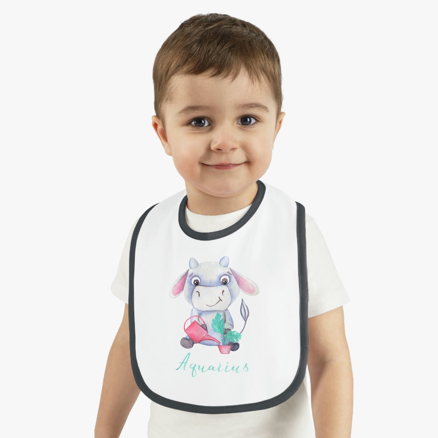 Baby Aquarius Bib: Bull-Aries Watercolor