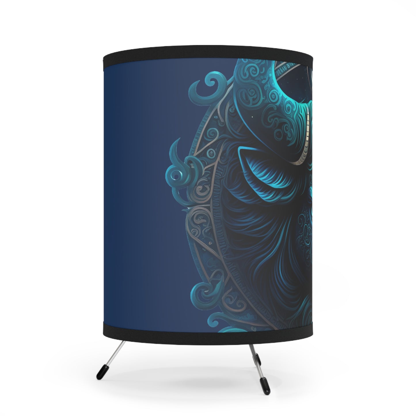 Taurus in Blue Tripod Lamp with High-Res Printed Shade, US\CA plug