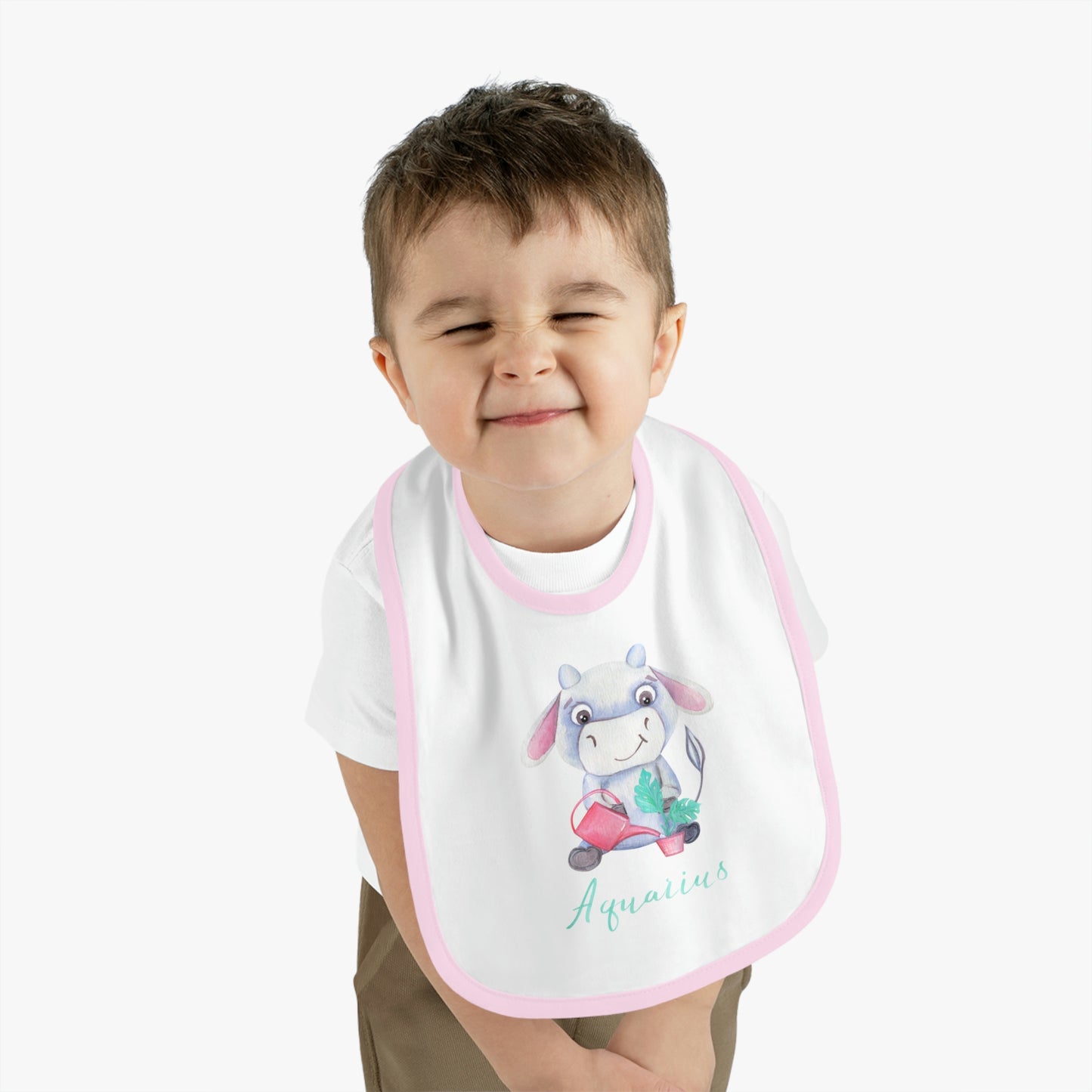 Baby Aquarius Bib: Bull-Aries Watercolor