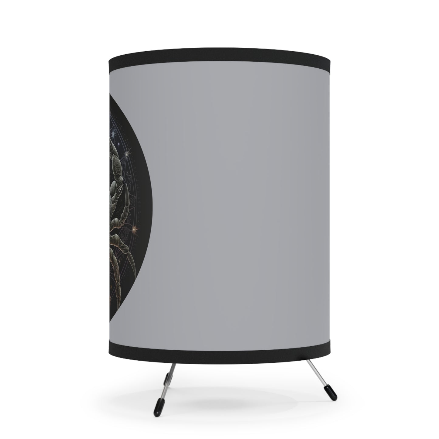Cancer in Black and Gold Printed Shade Tripod Lamp, US\CA plug