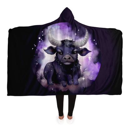 Taurus Purple Caricature Hooded Blanket