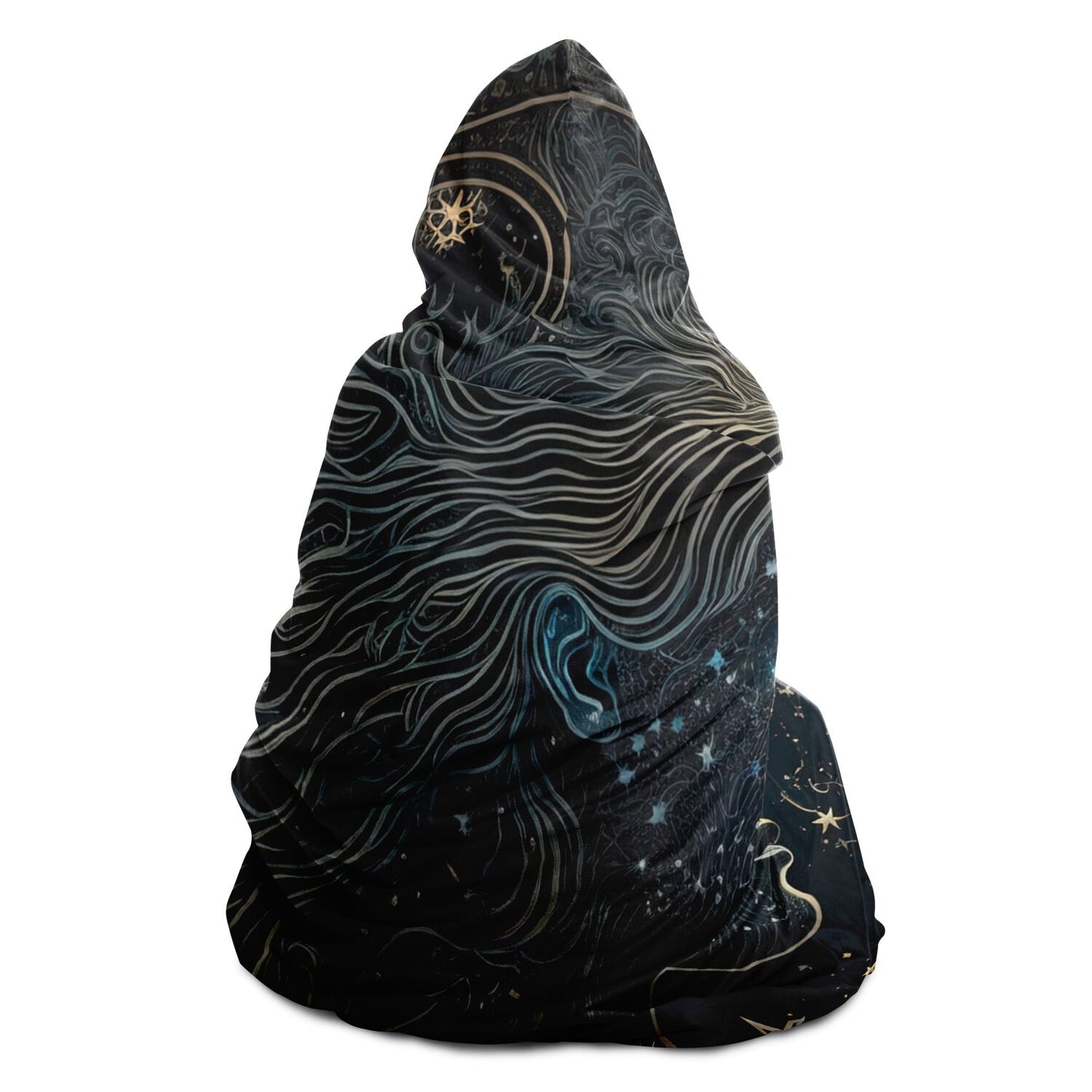 Aquarius Water Carrier in Black and White Hooded Blanket