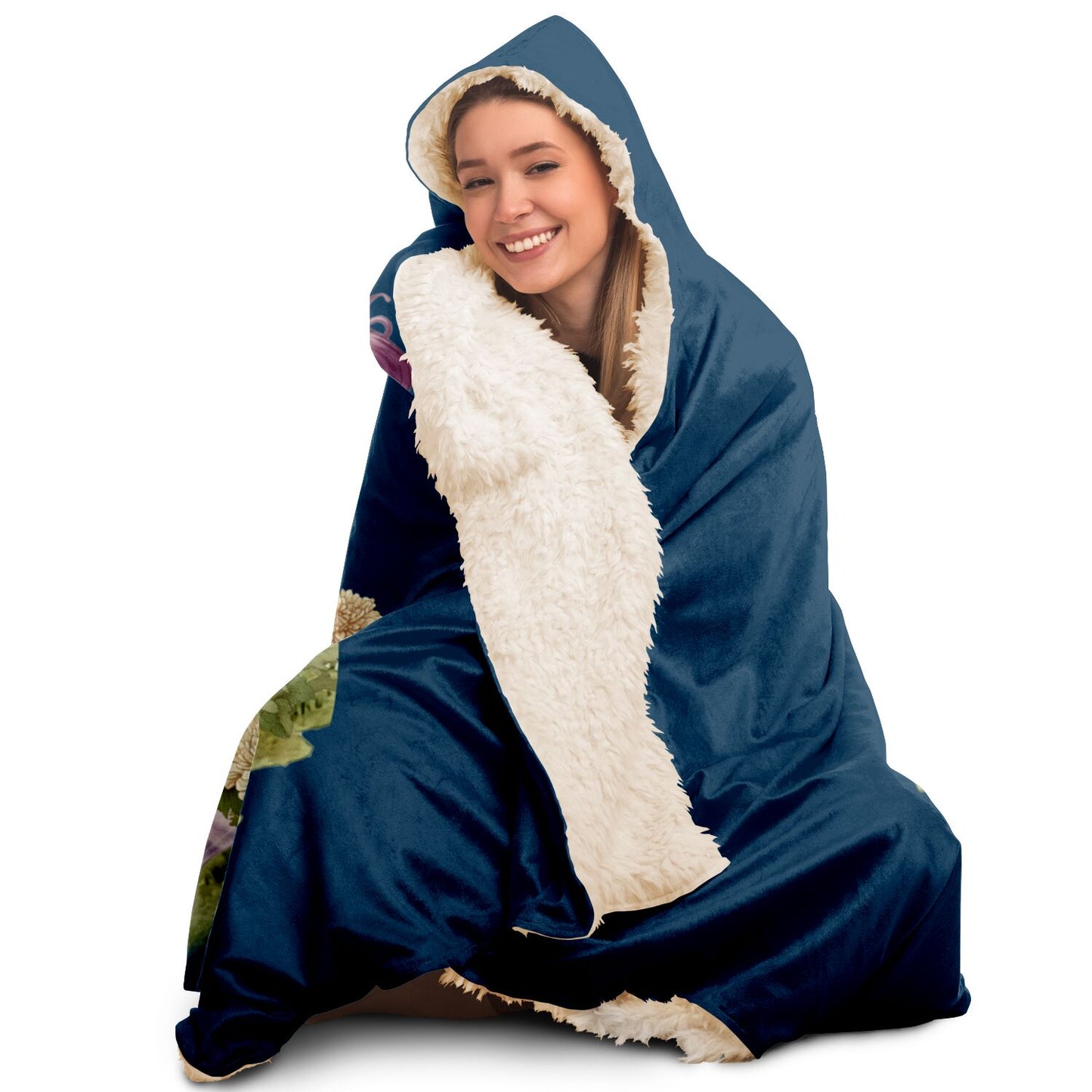 Pisces Girl Vintage Illustration Hooded Blanket